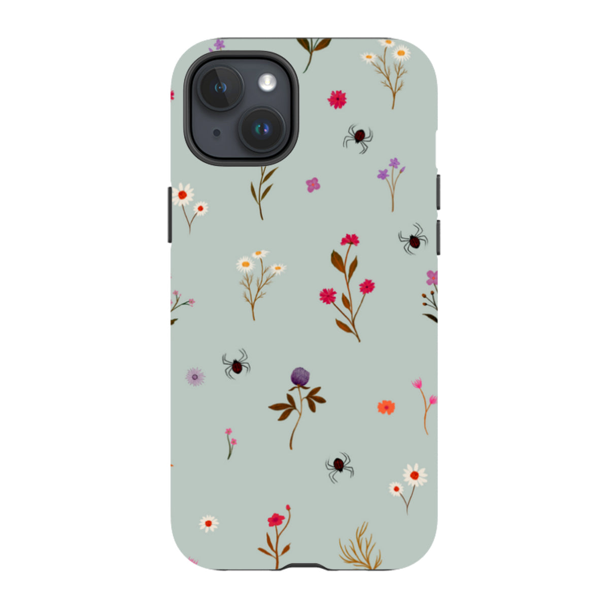 iPhone Tough Case - Florals and Spiders - Dusty Gourd By Katherine Quinn