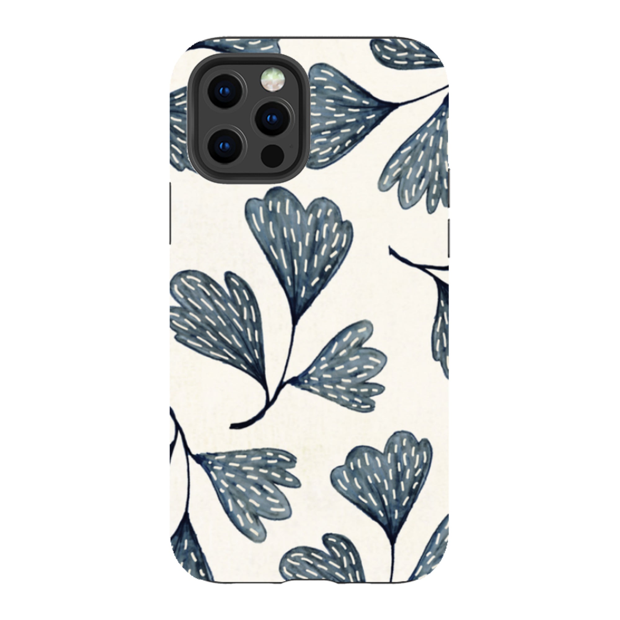 iPhone Tough Case - Indigo Leaves By Katherine Quinn