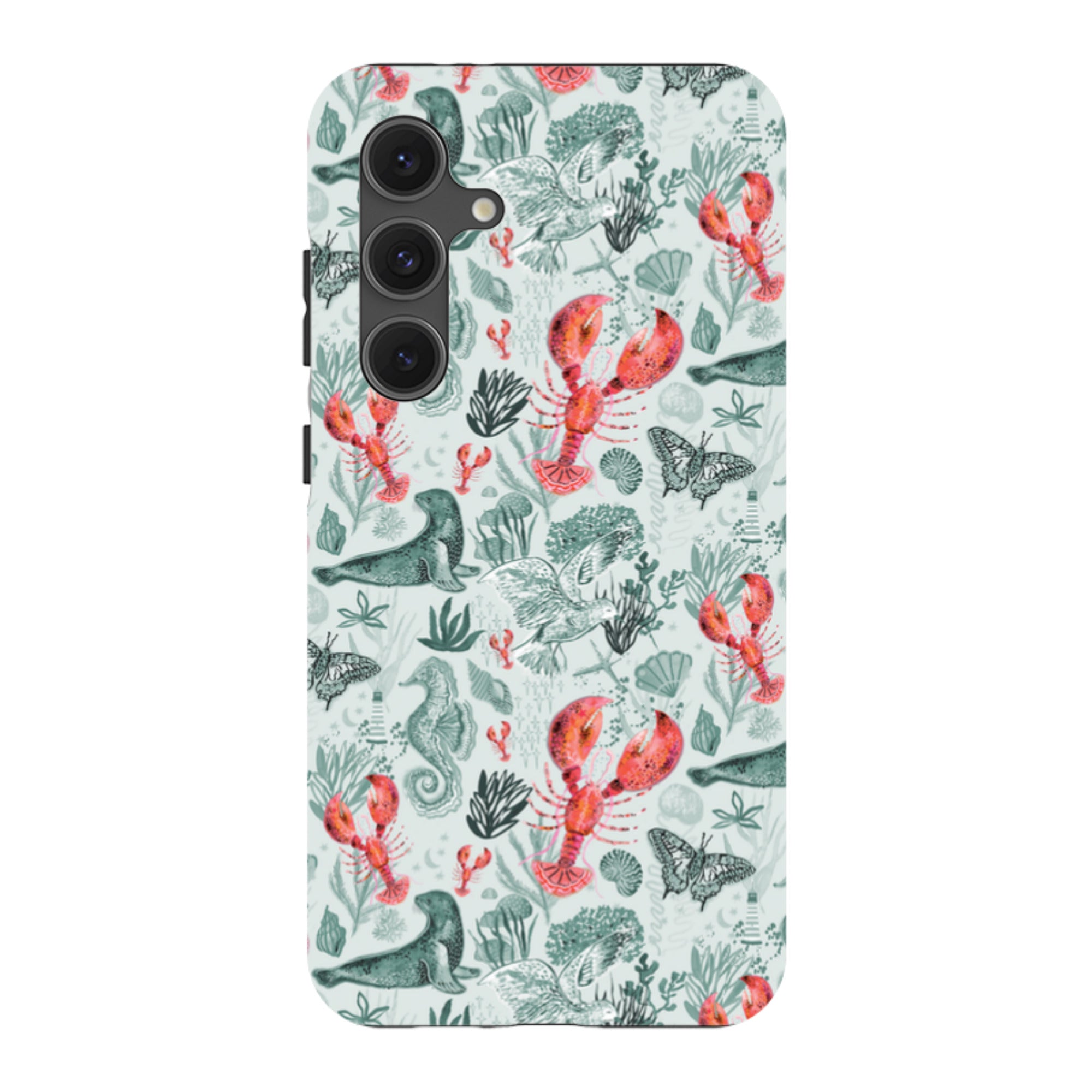 Samsung Tough  Case - Teal Seals and Lovely Lobsters By Emma Frances Grant