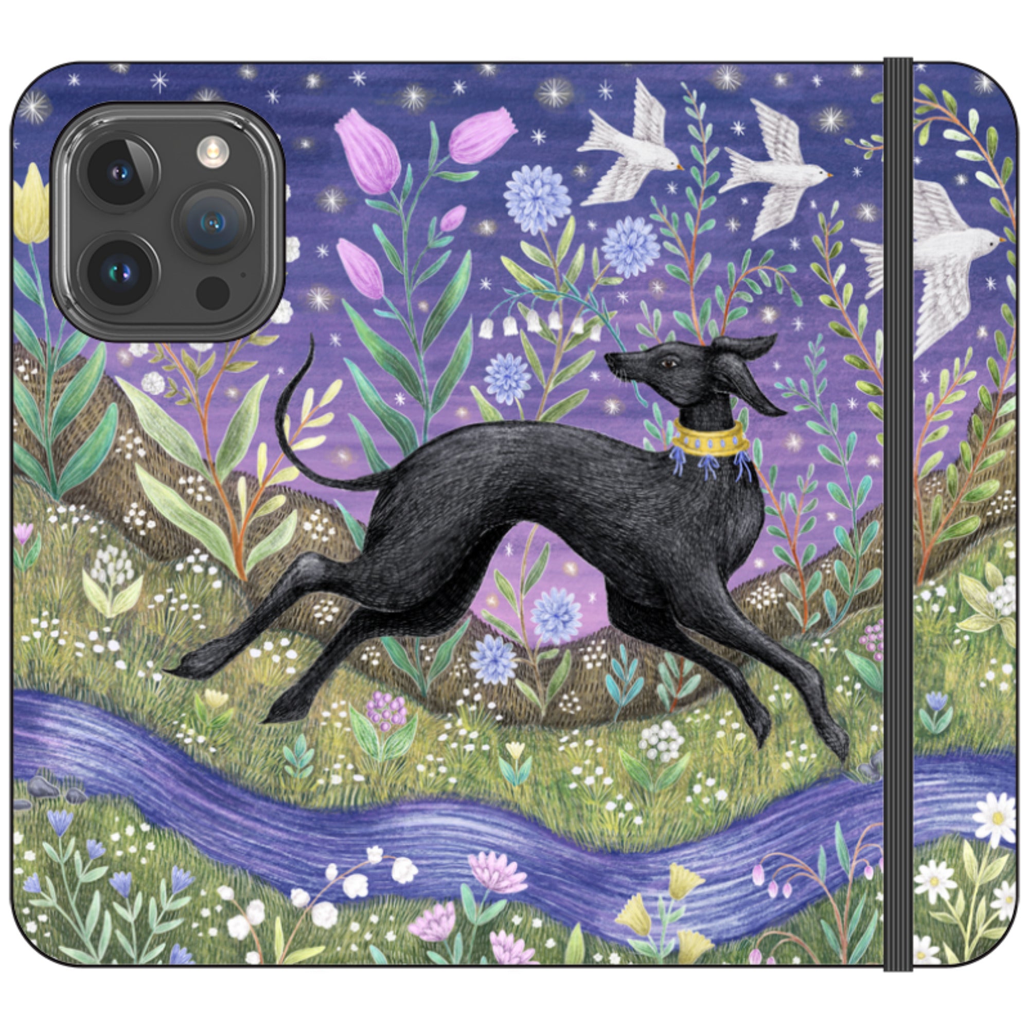 Meadow Hound Wallet Case By Catherine Rowe