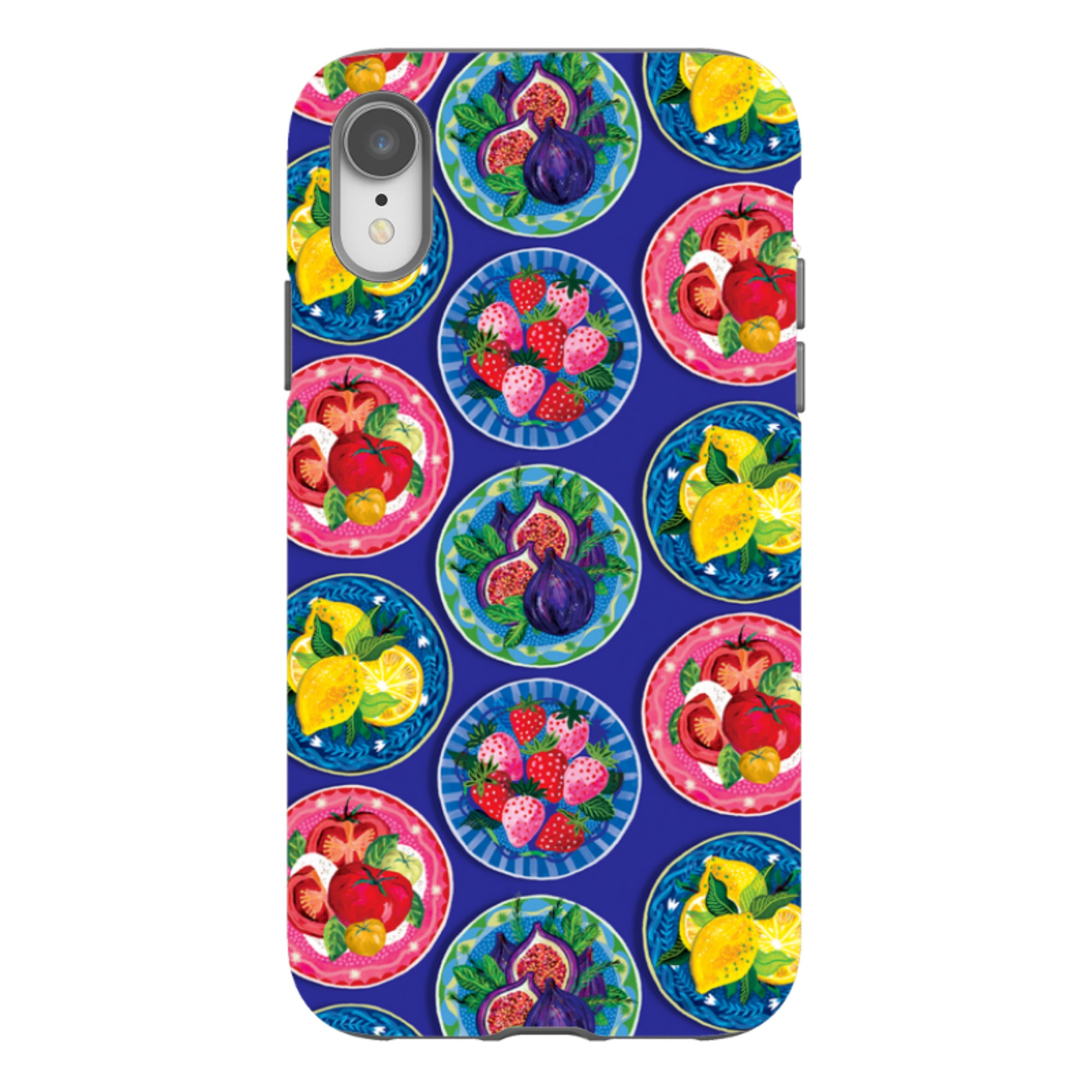 iPhone Tough Case - Summer Plates Blue By Emma Frances Grant