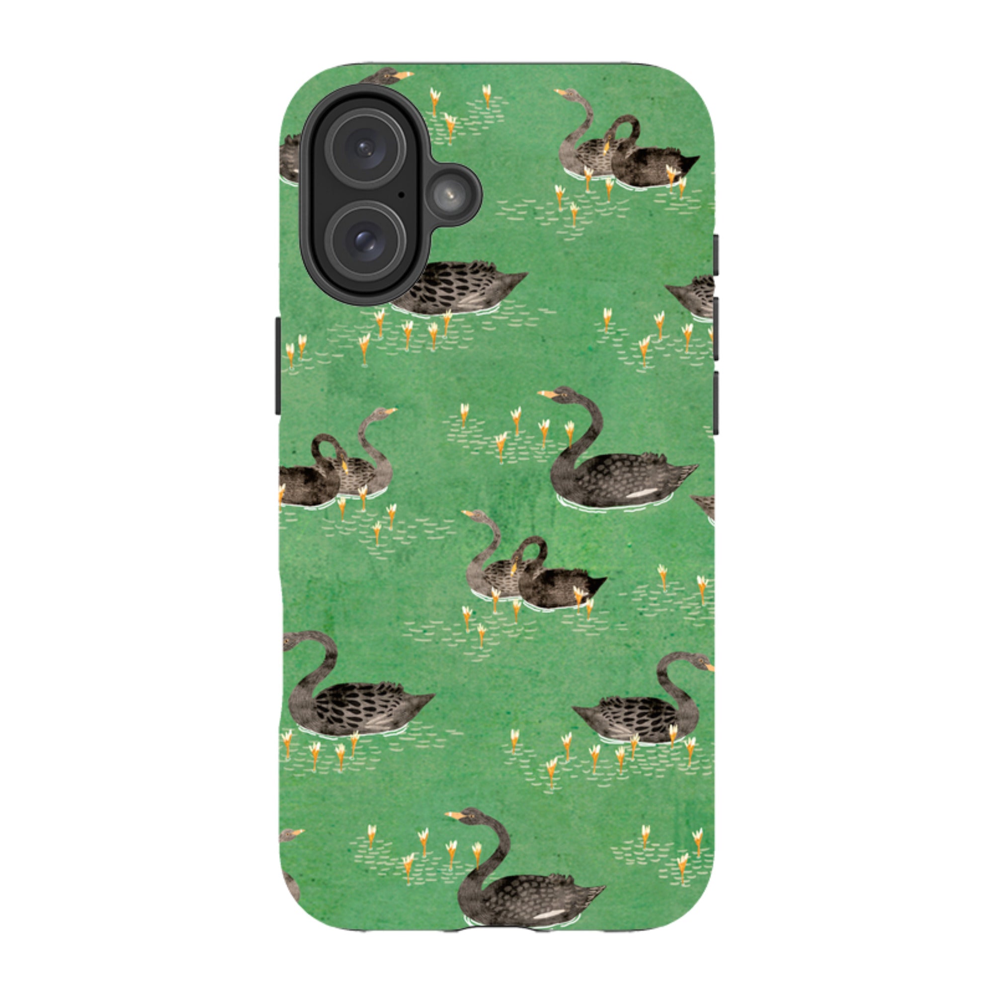 iPhone MagSafe Tough Case - Swans Green By Katherine Quinn