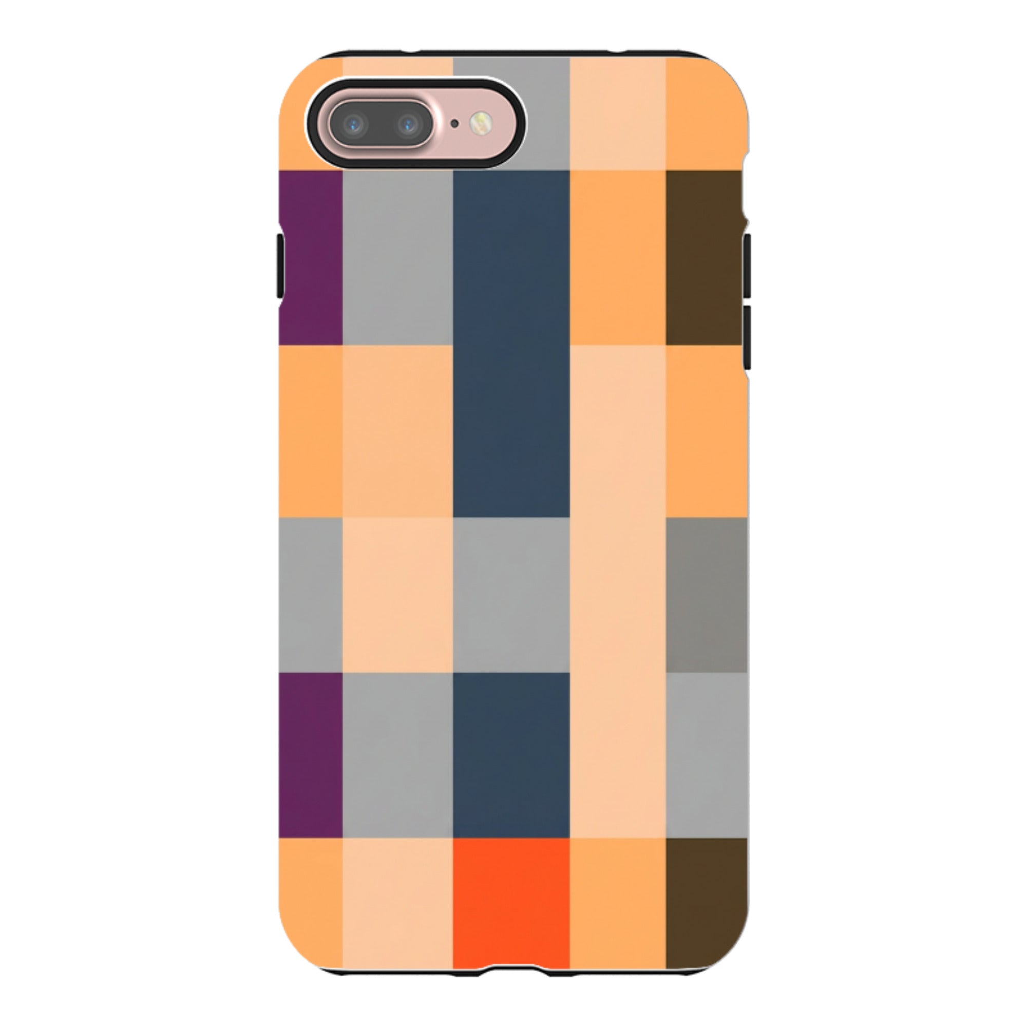 iPhone Tough Case - Orange and Purple Plaid