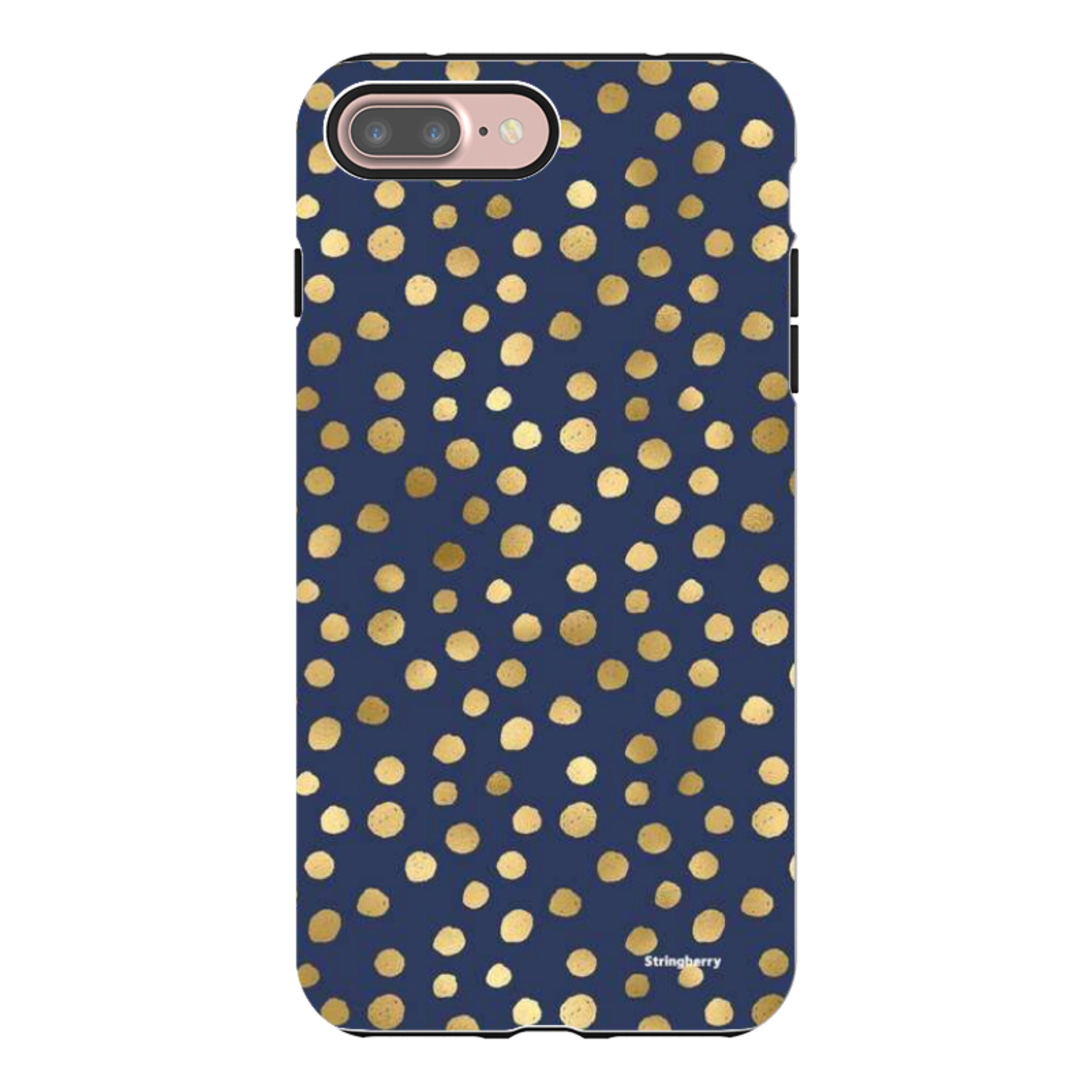 iPhone Tough Case - Navy Polka