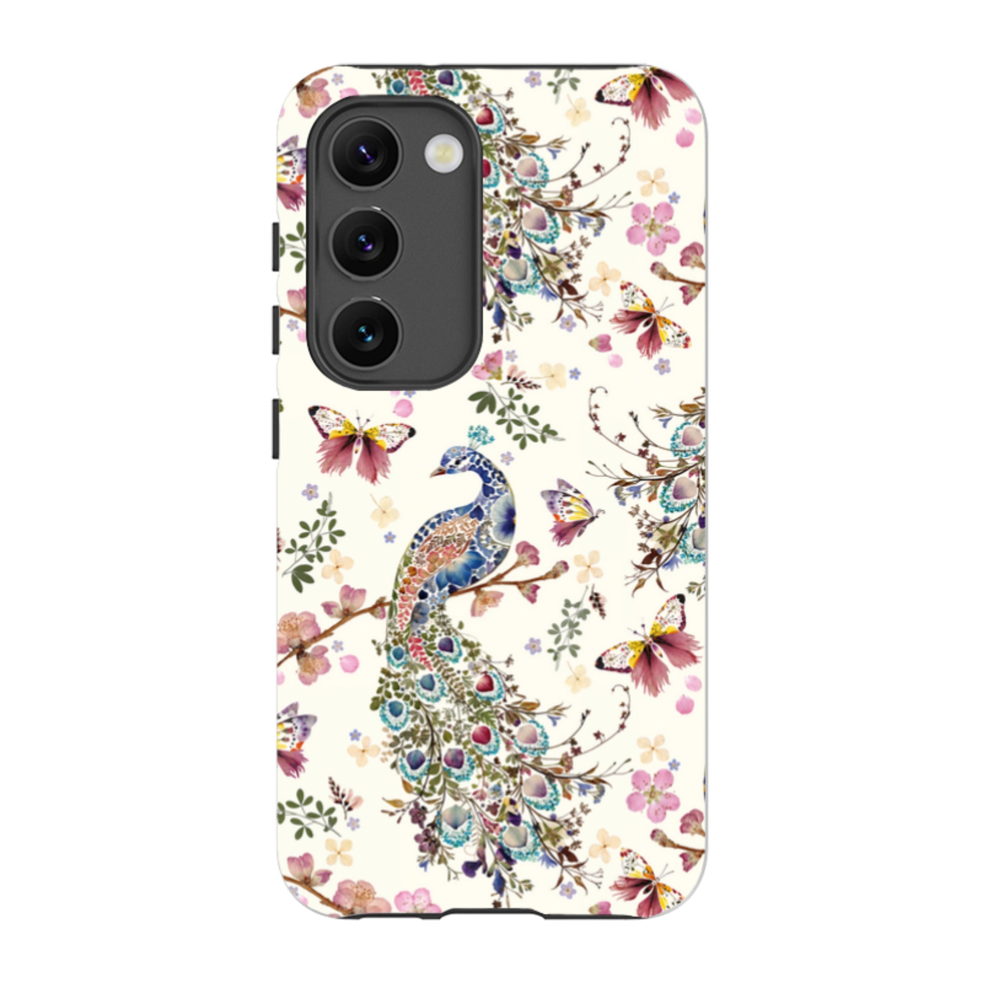 Samsung Tough Case - Peacock and Cherry Blossoms By Helen Ahpornsiri