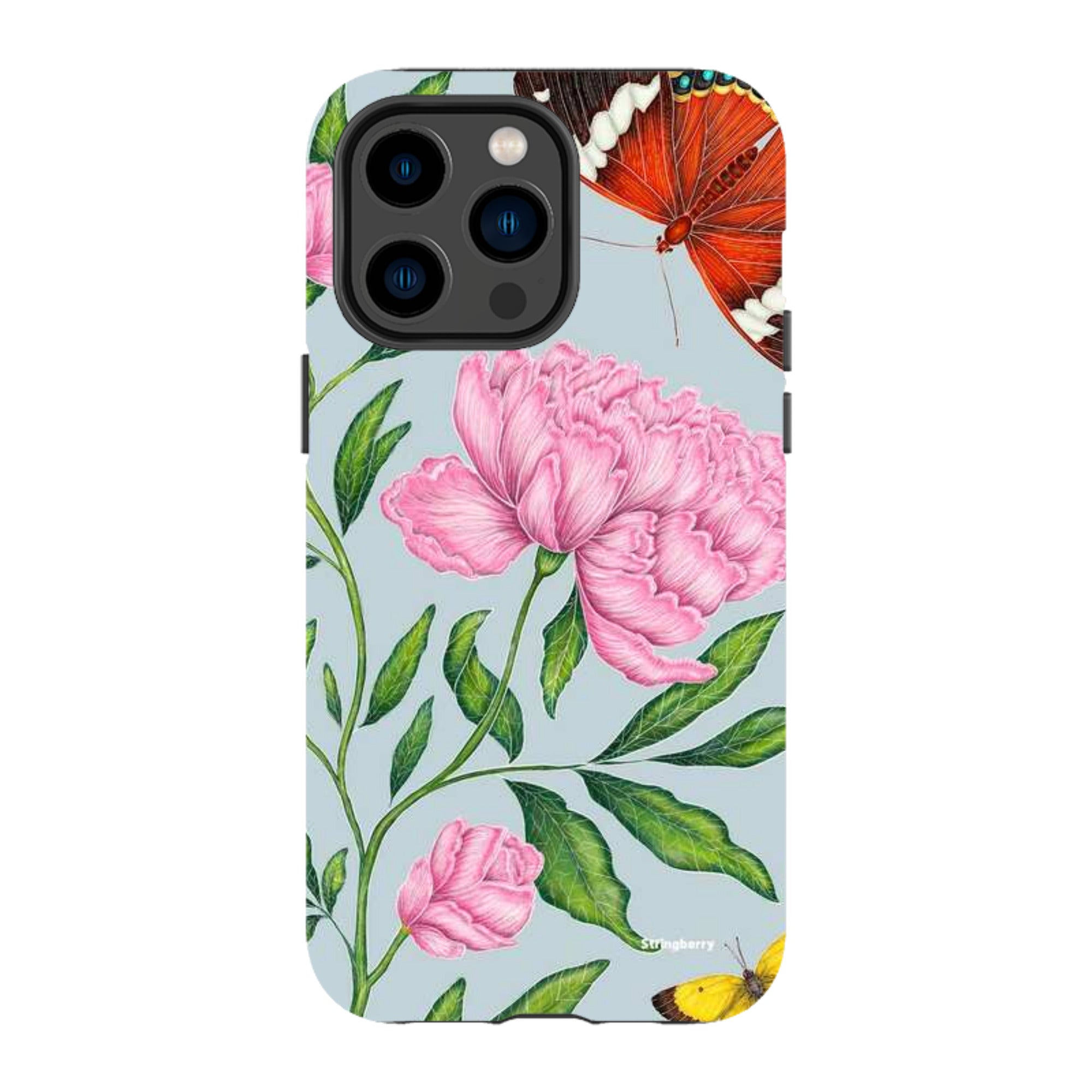 iPhone MagSafe Tough Case - Butterflies and Peonies By Catherine Rowe