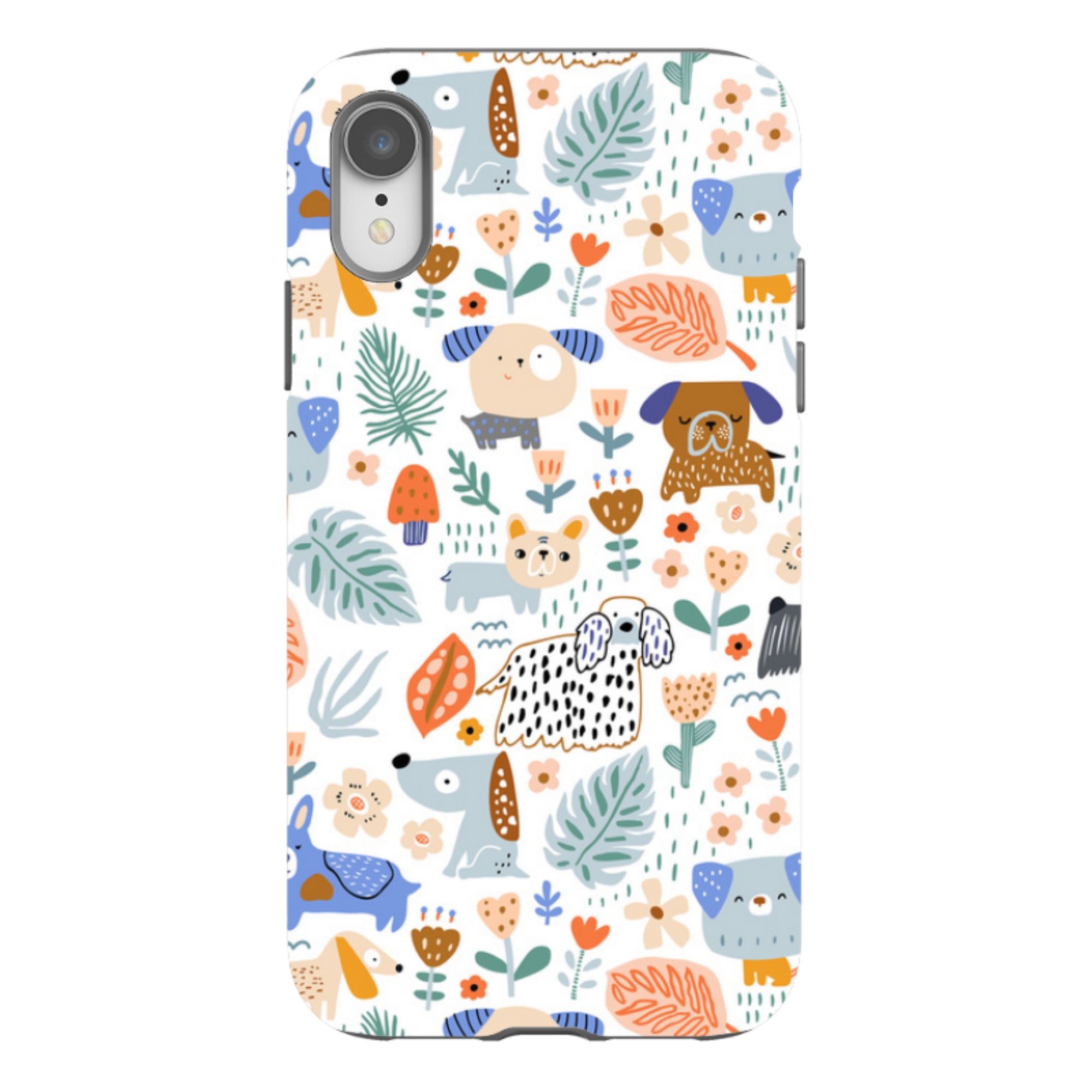 iPhone Tough Case - Dog Floral Pattern
