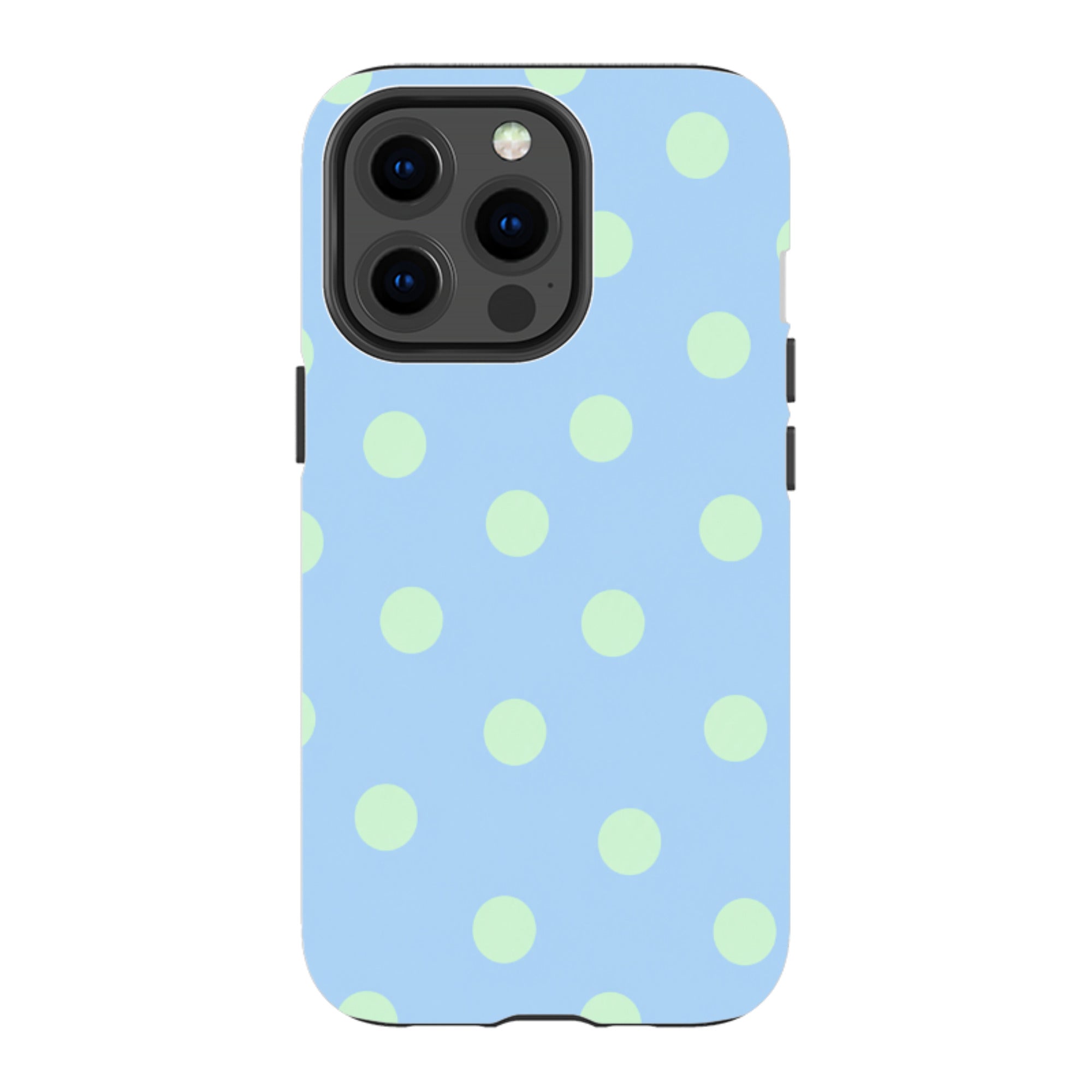 iPhone Tough Case - Sky Blue & Mint Green Polka Dot