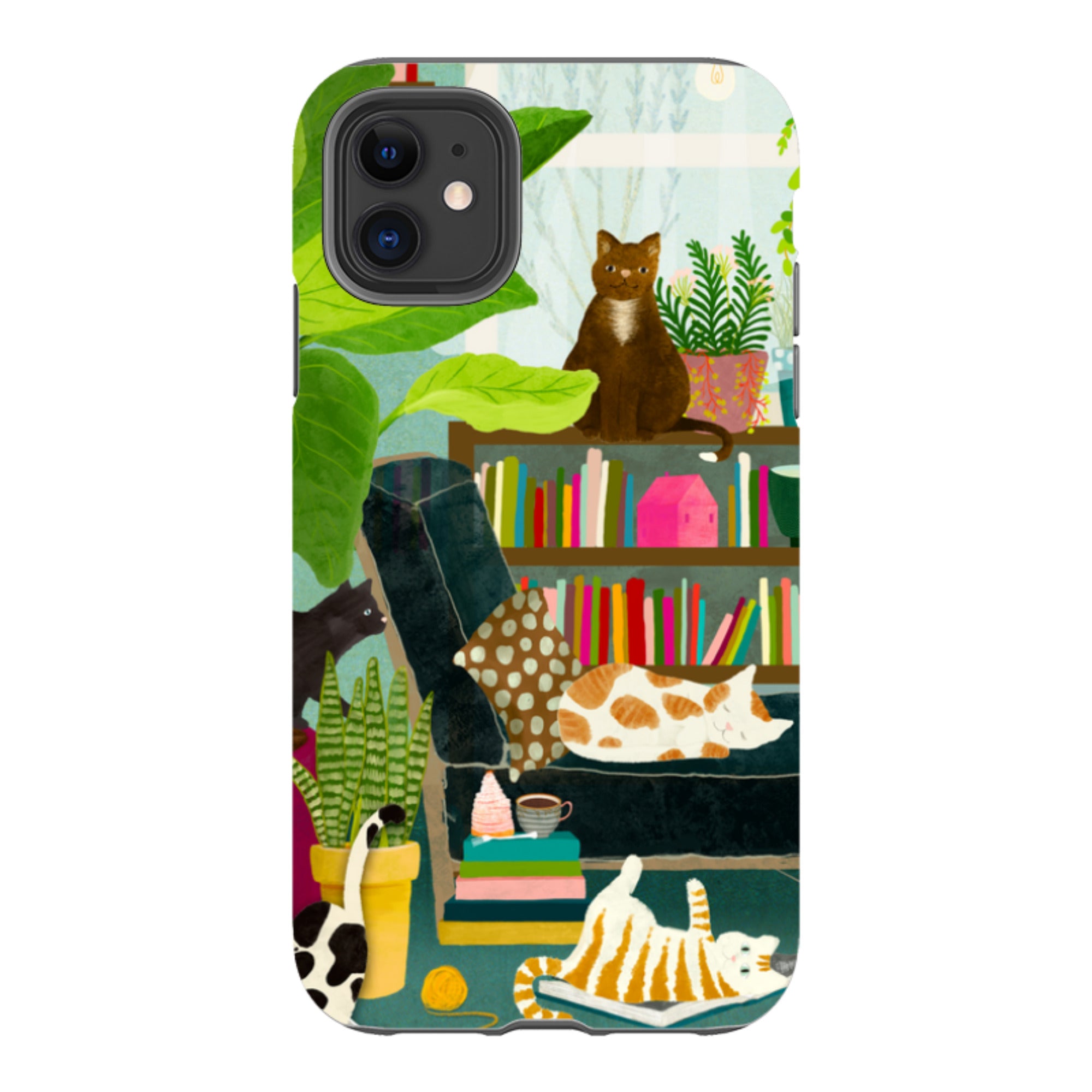 iPhone Tough Case - Cat Library By Katherine Quinn