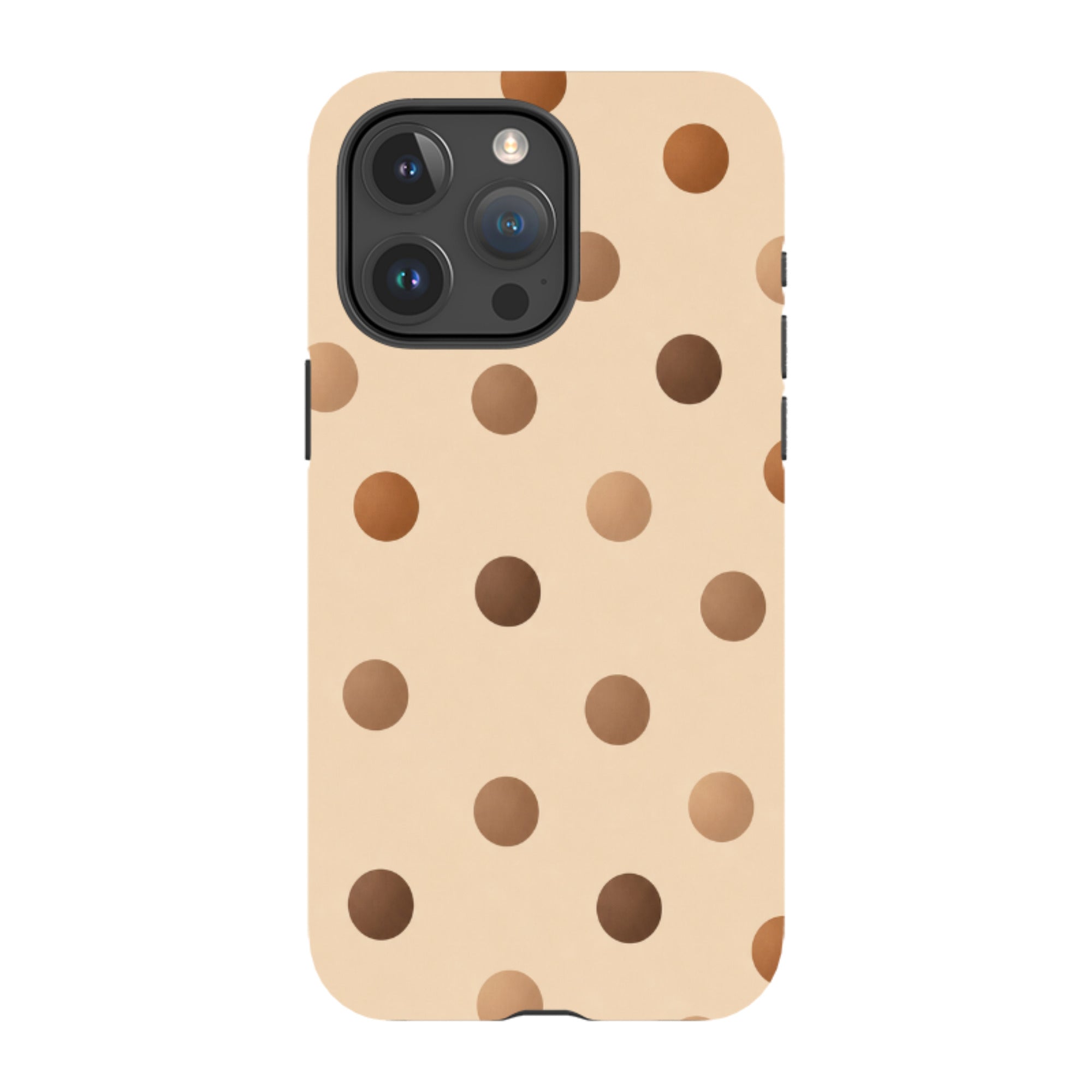 iPhone Tough Case - Brown Polka Dot