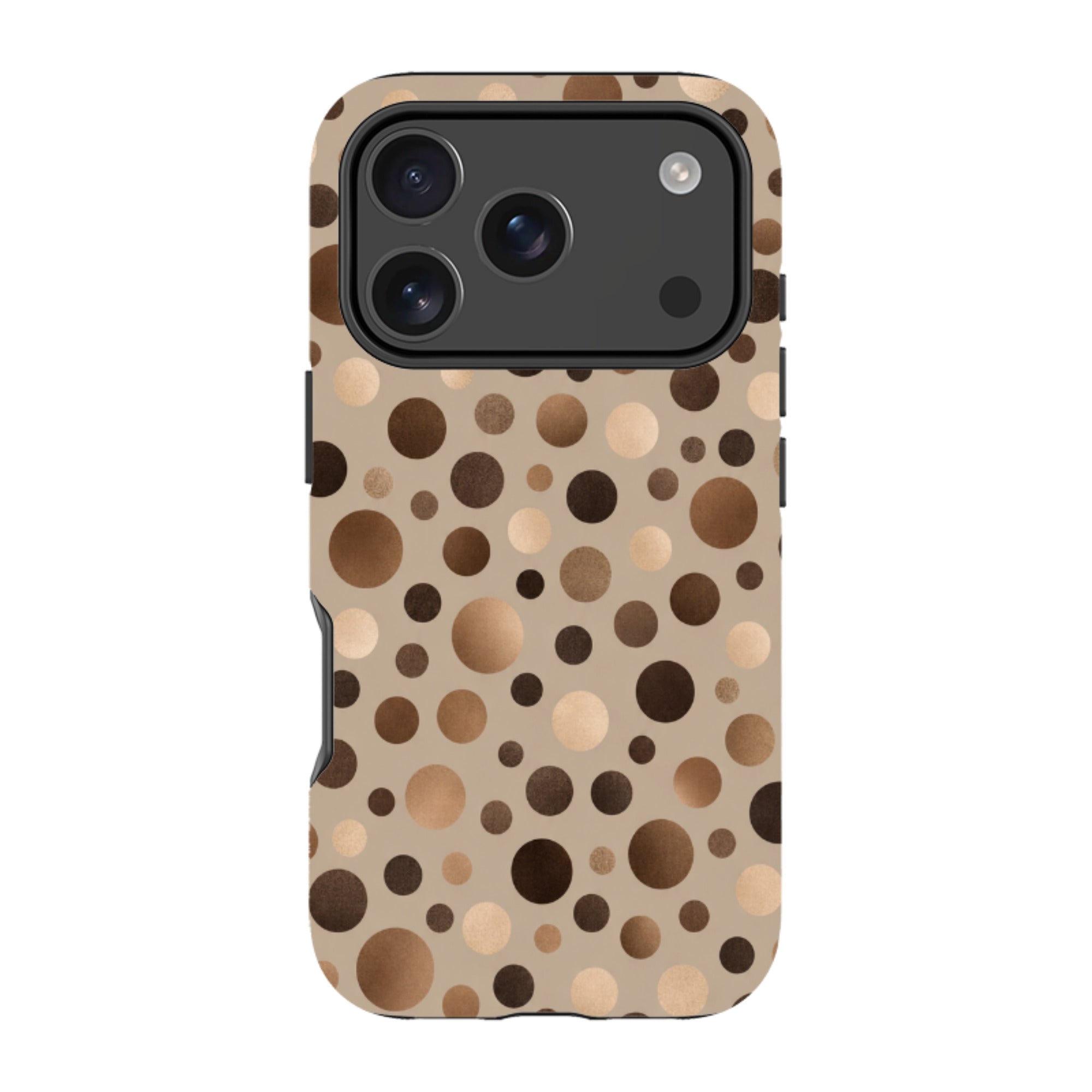 iPhone Tough Case - Rose Gold Polka Dot