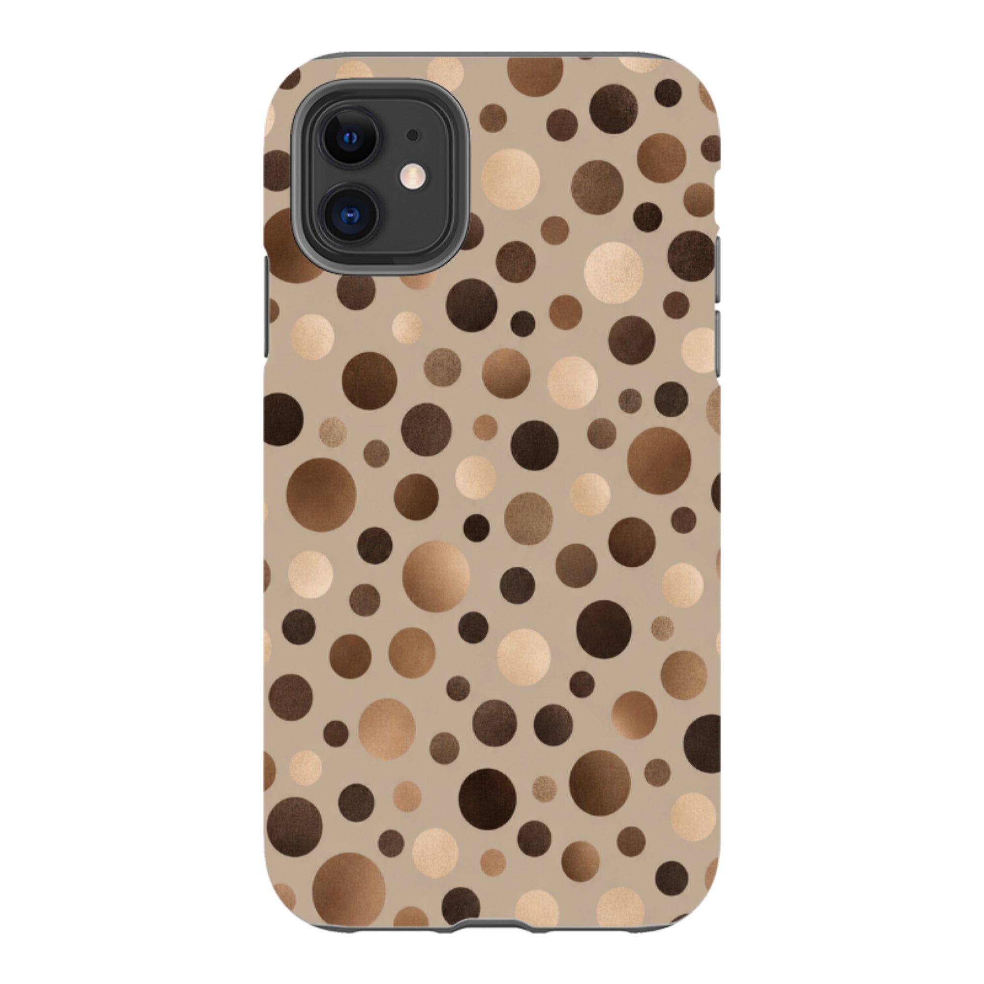 iPhone Tough Case - Rose Gold Polka Dot