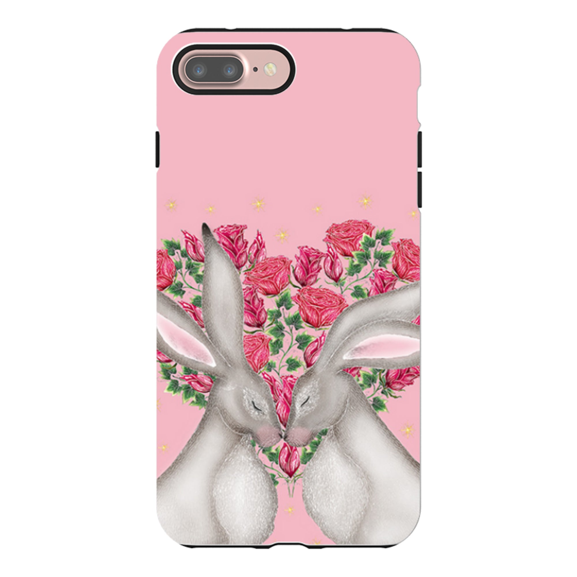 iPhone Tough Case - White Hares Rose Heart By Catherine Rowe