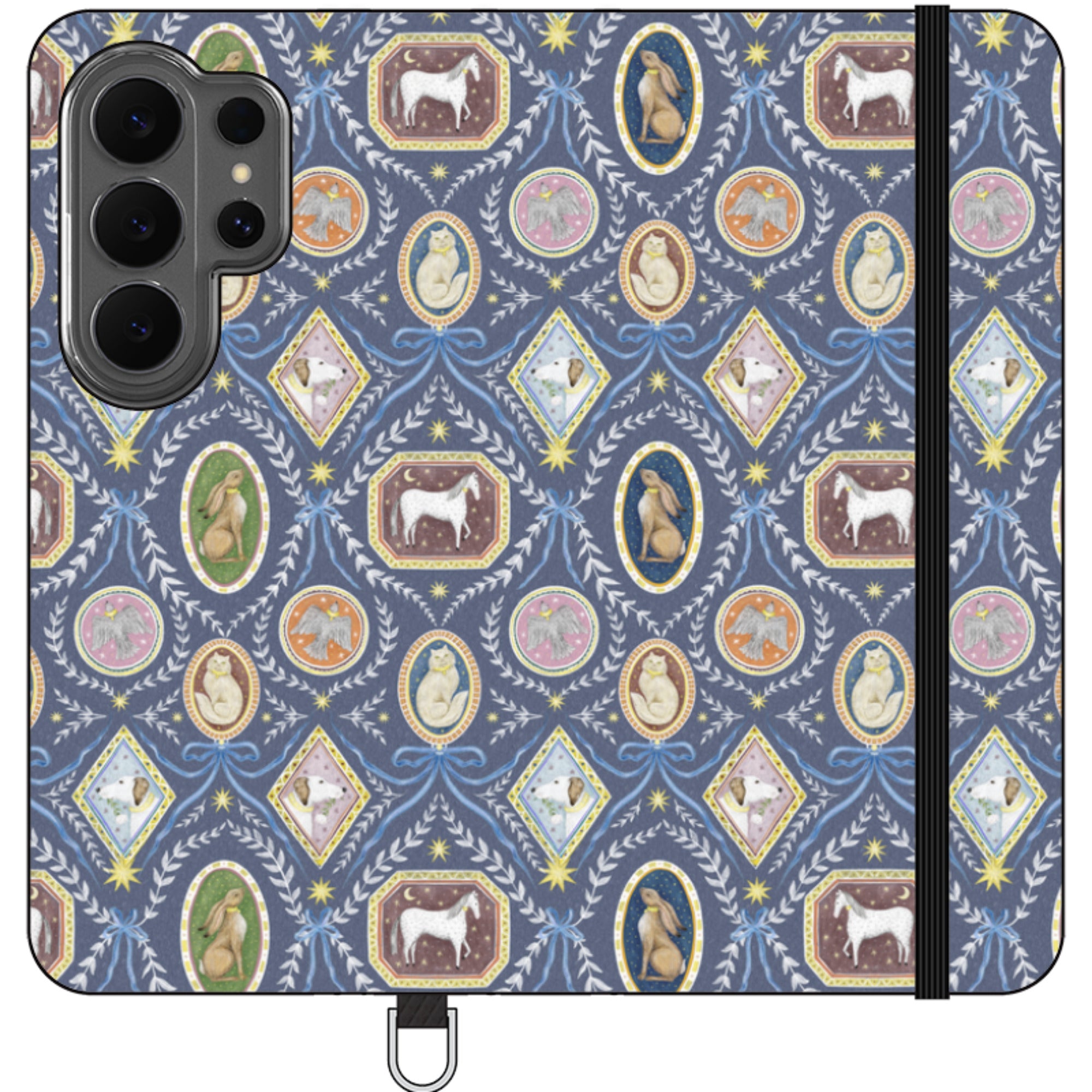 Charleston Dusk Blue Wallet Case By Catherine Rowe