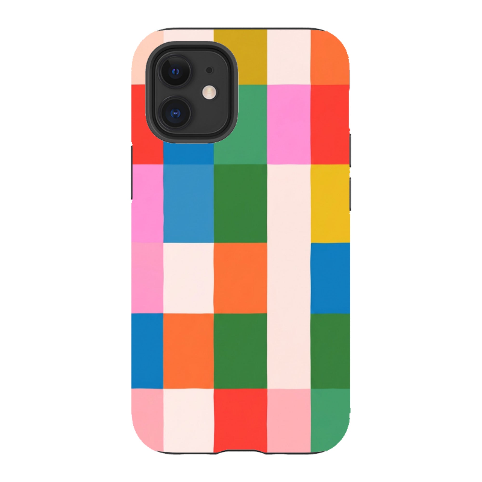 iPhone Tough Case - Multicolour Patchwork plaid
