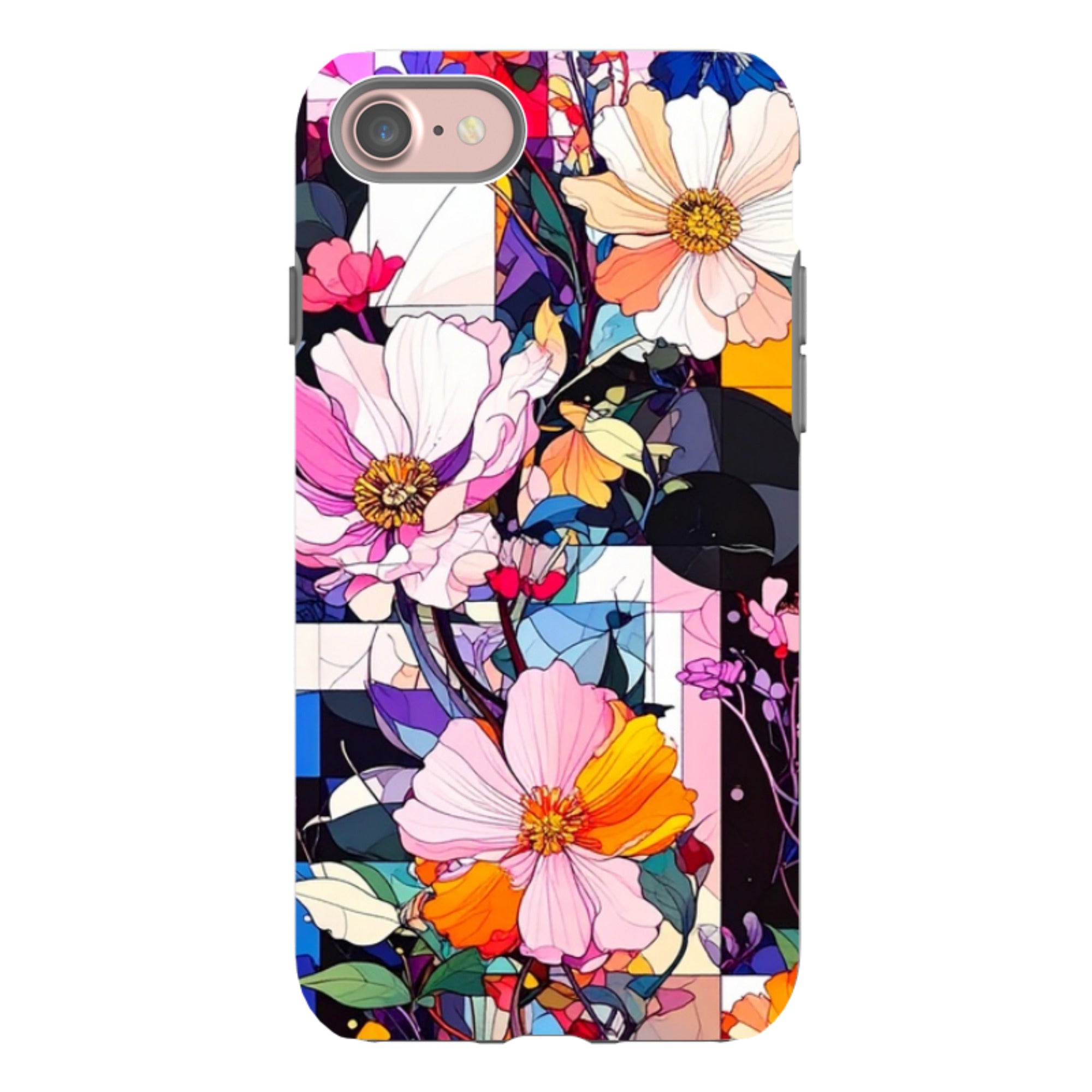 iPhone Tough Case - Block Floral