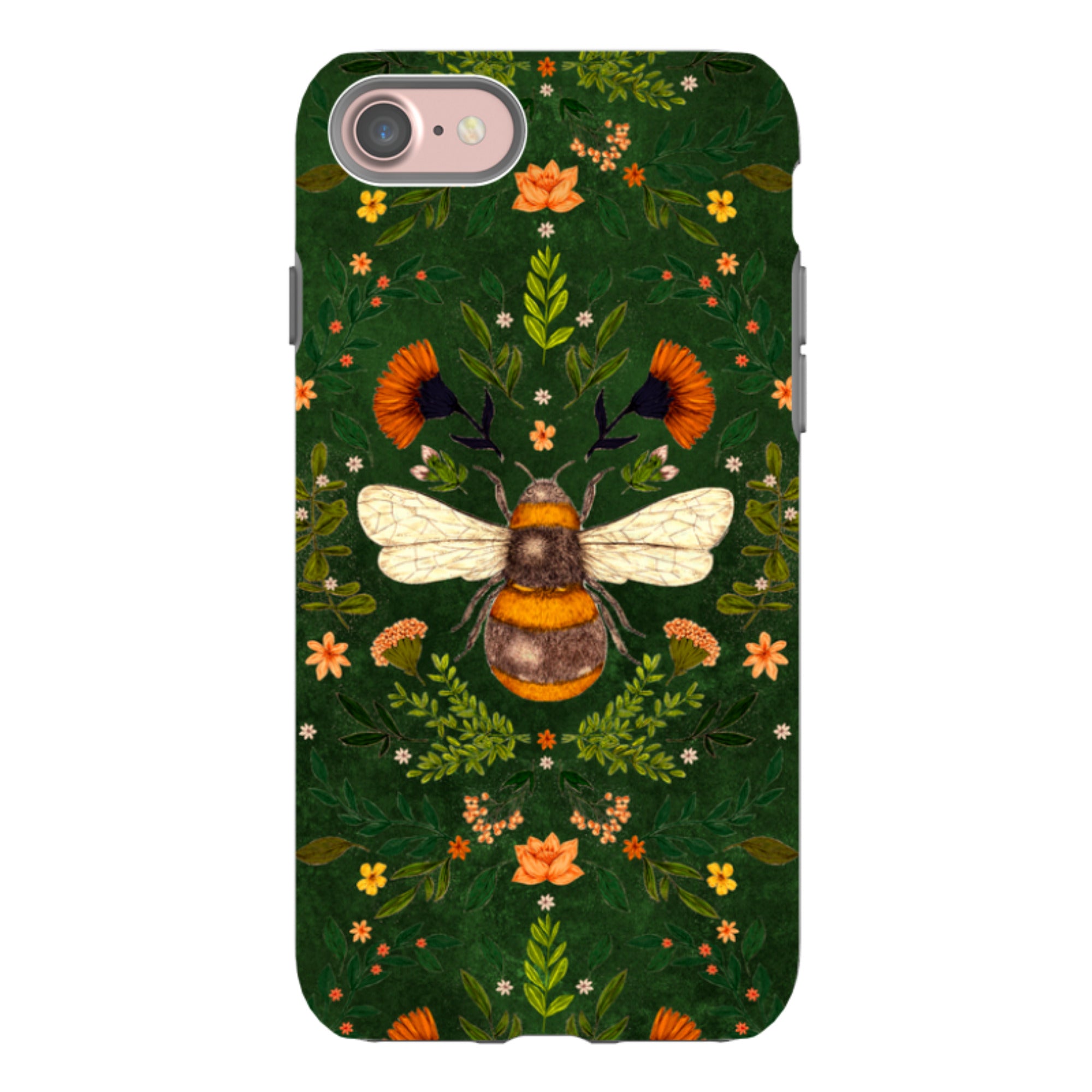 iPhone Tough Case - Botanical Bee Green By Jade Mosinski