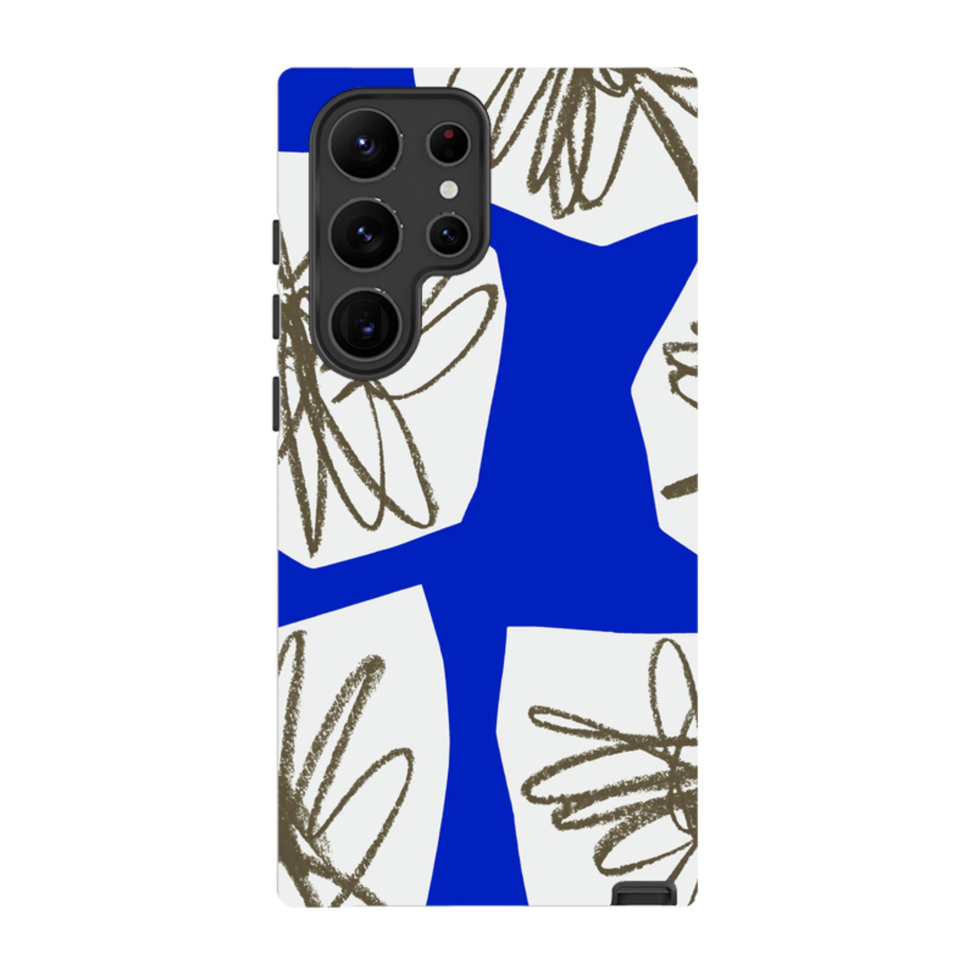 Samsung Tough Case - Blue Collage Flower By Kitty Joseph