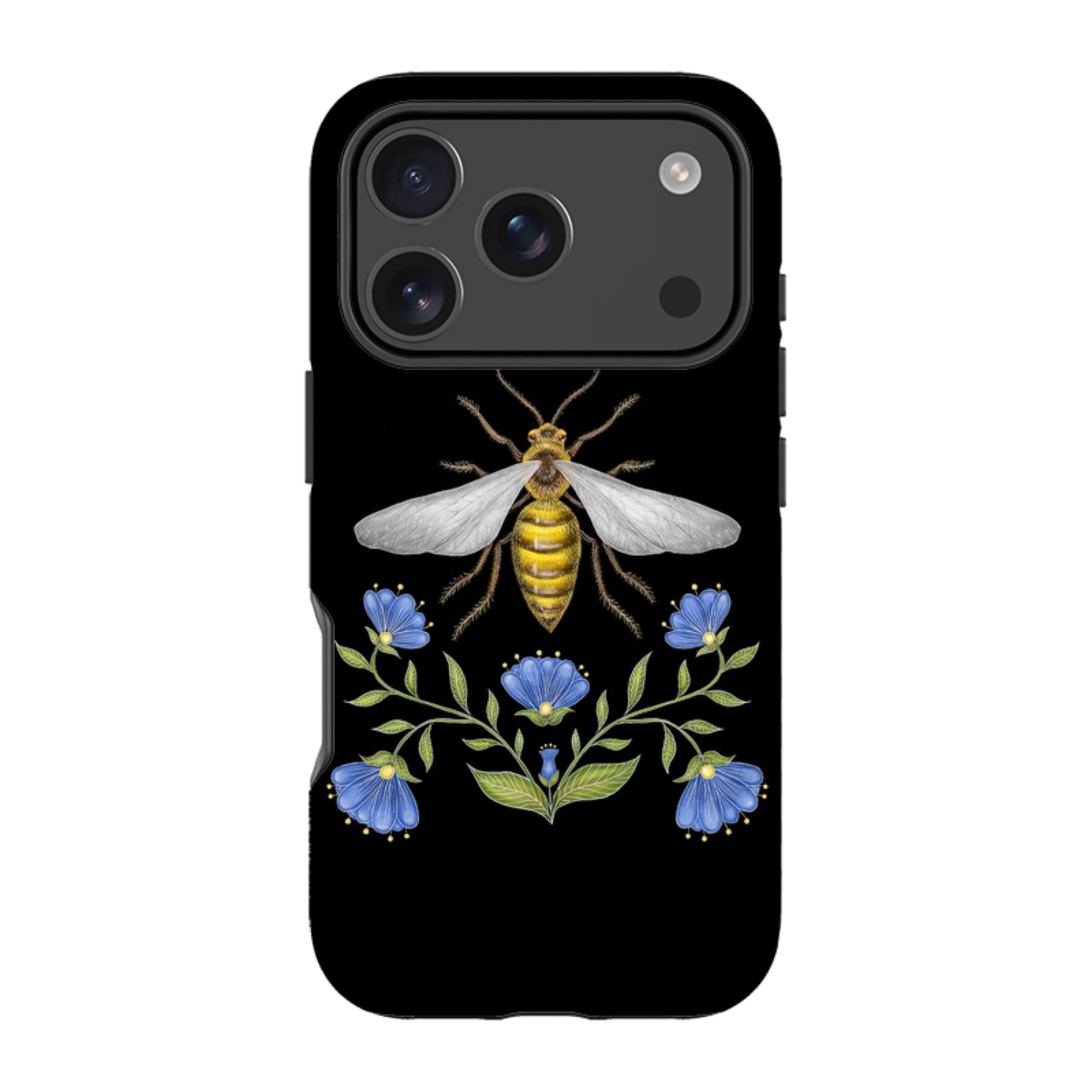 iPhone Tough Case - Wings Of Freedom Black By Catherine Rowe