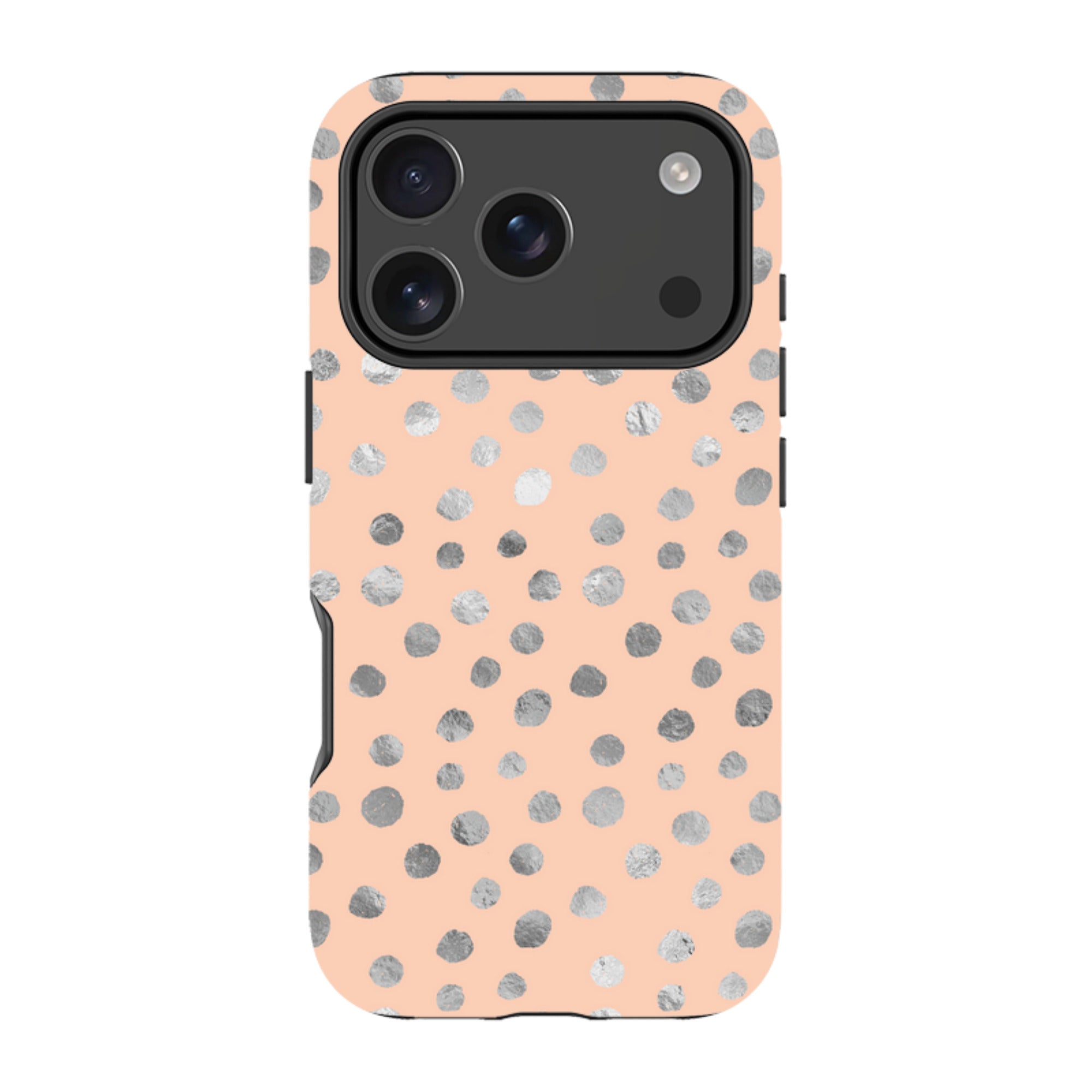 iPhone Tough Case - Pale and Silver Dots