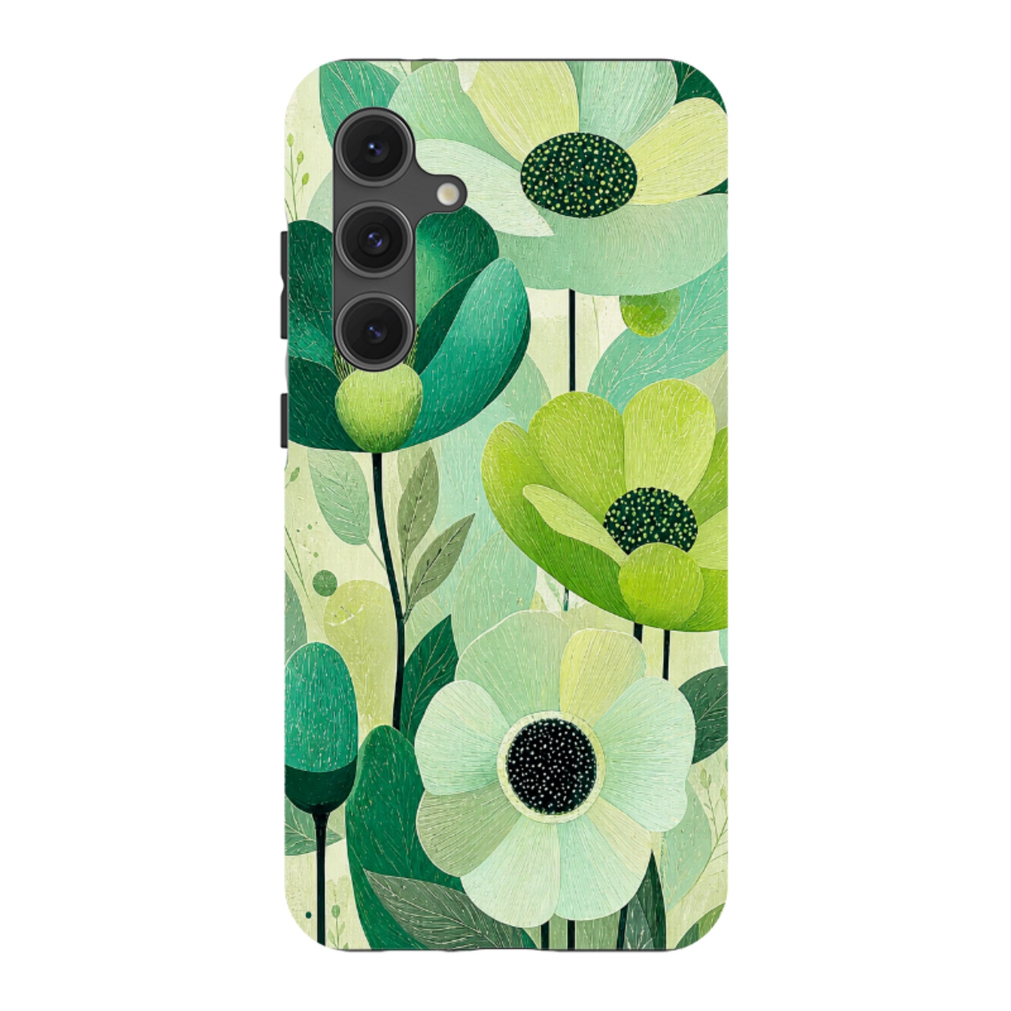 Samsung Tough Case - Mint Woodgrain Floral
