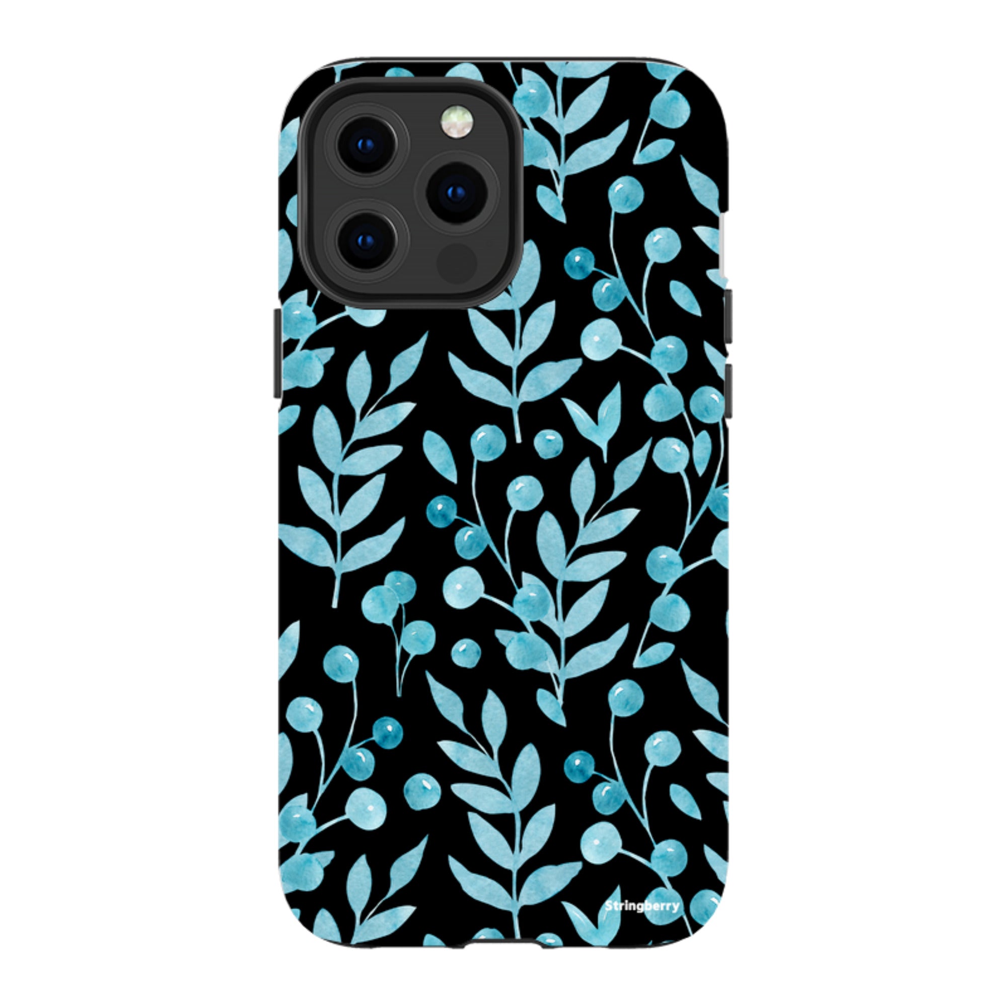 iPhone Tough Case - Blue Xmas Florals