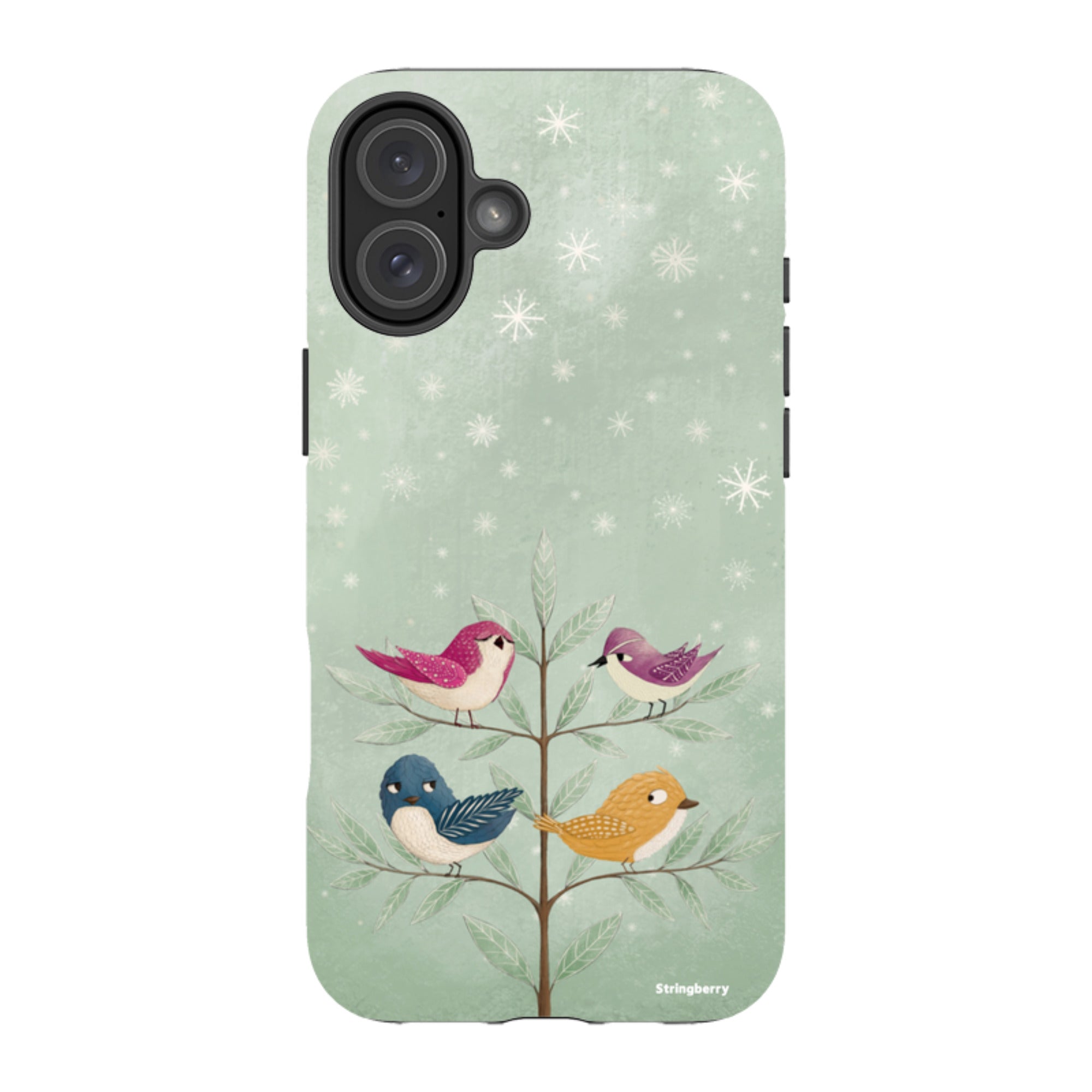 iPhone MagSafe Tough Case - Garden Birds Aqua By Maja Lindberg