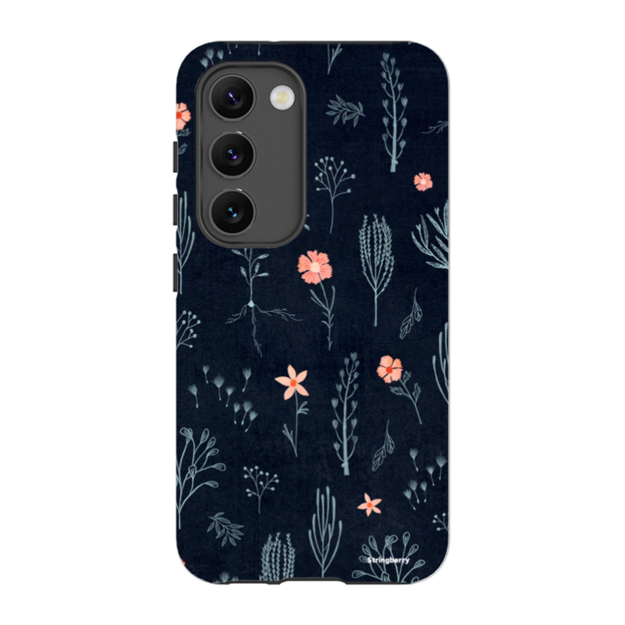 Samsung Tough Case - Floral Light Blue And Pink By Katherine Quinn