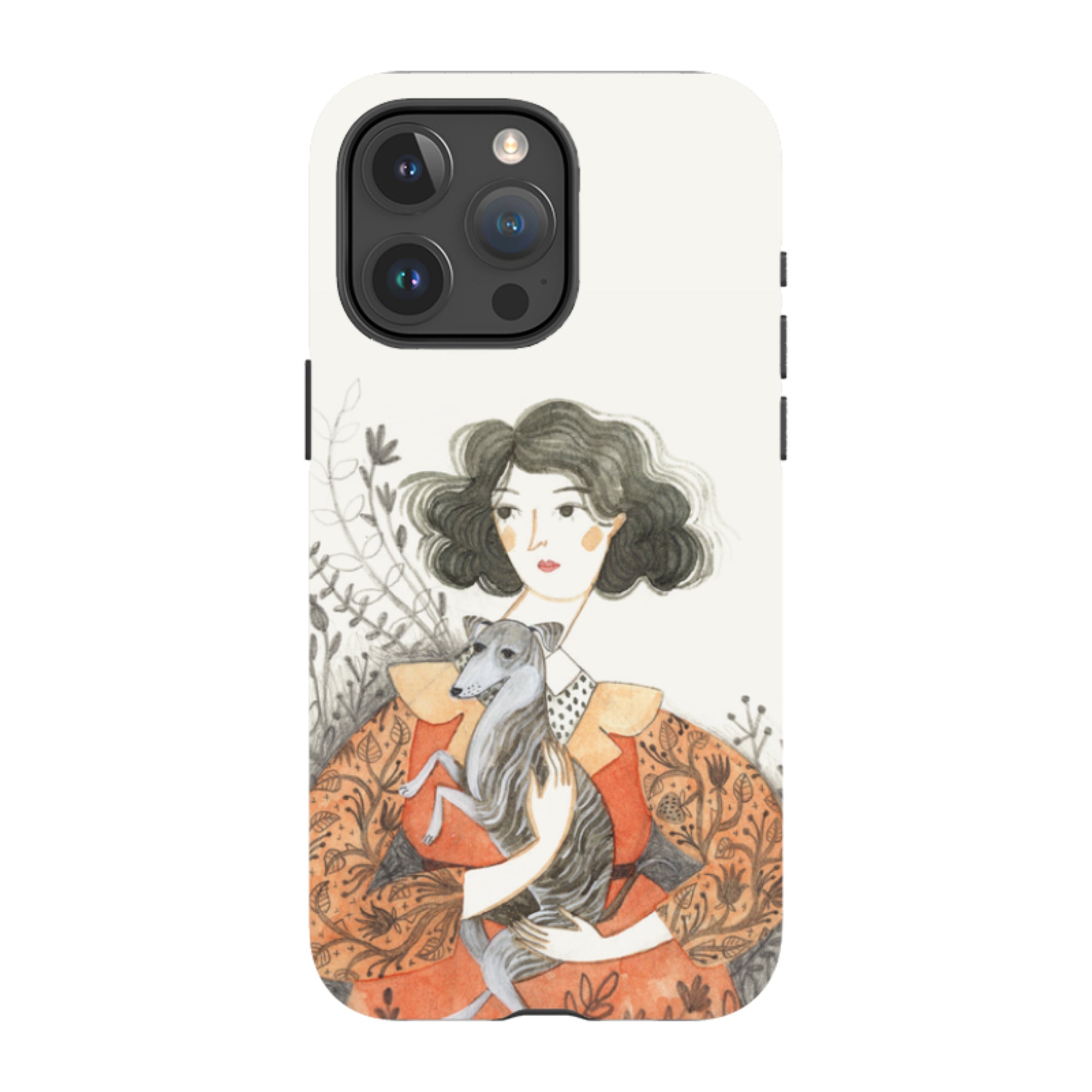 iPhone Tough Case - Lady With Whippet By Meghann Rader