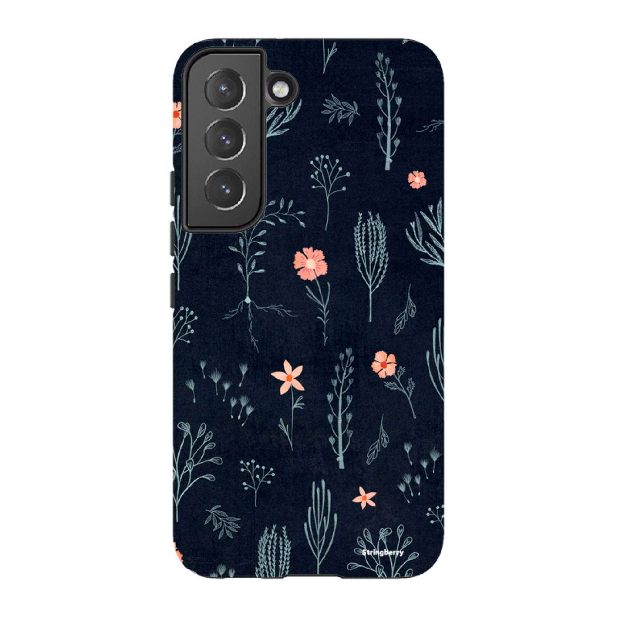 Samsung Tough Case - Floral Light Blue And Pink By Katherine Quinn