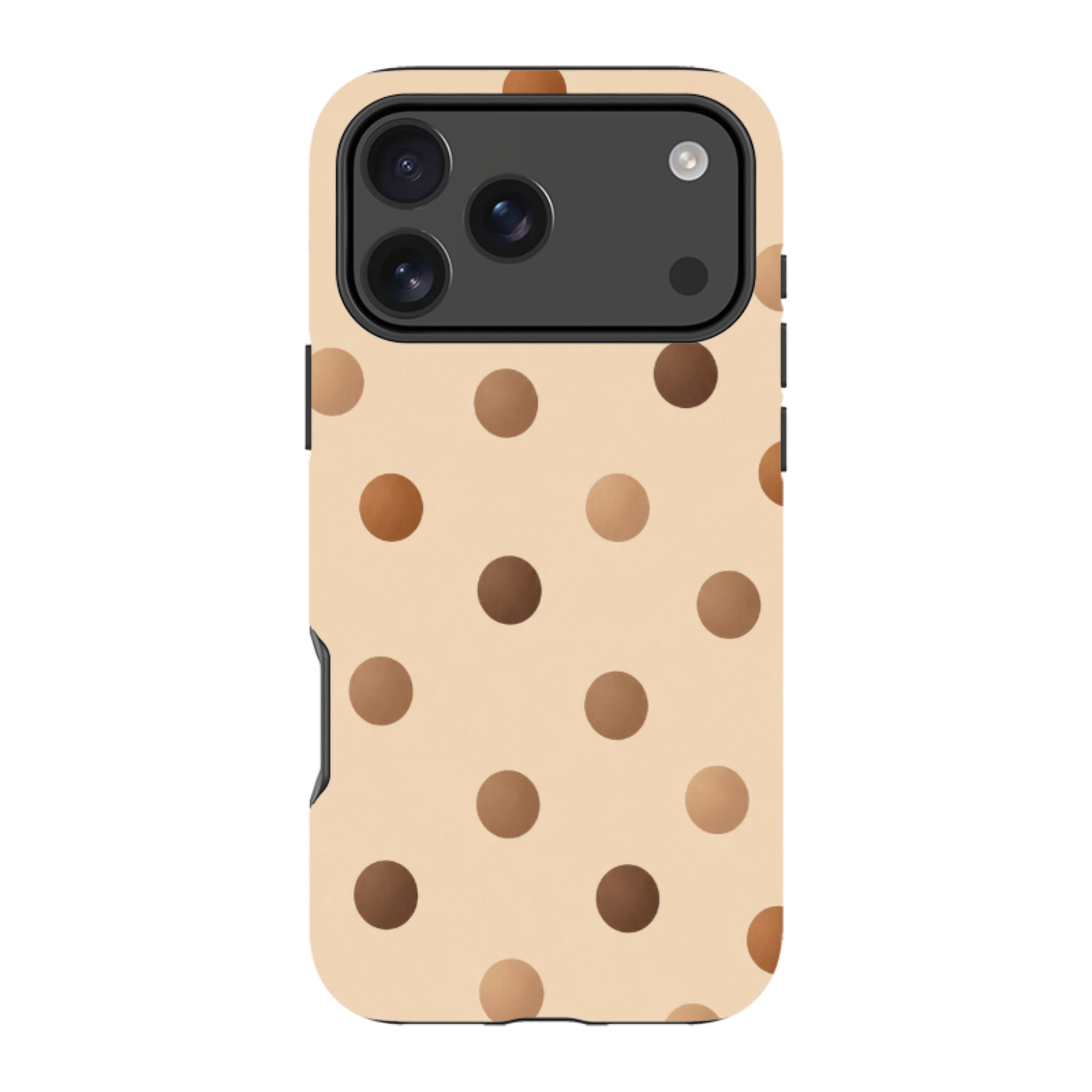 iPhone Tough Case - Brown Polka Dot