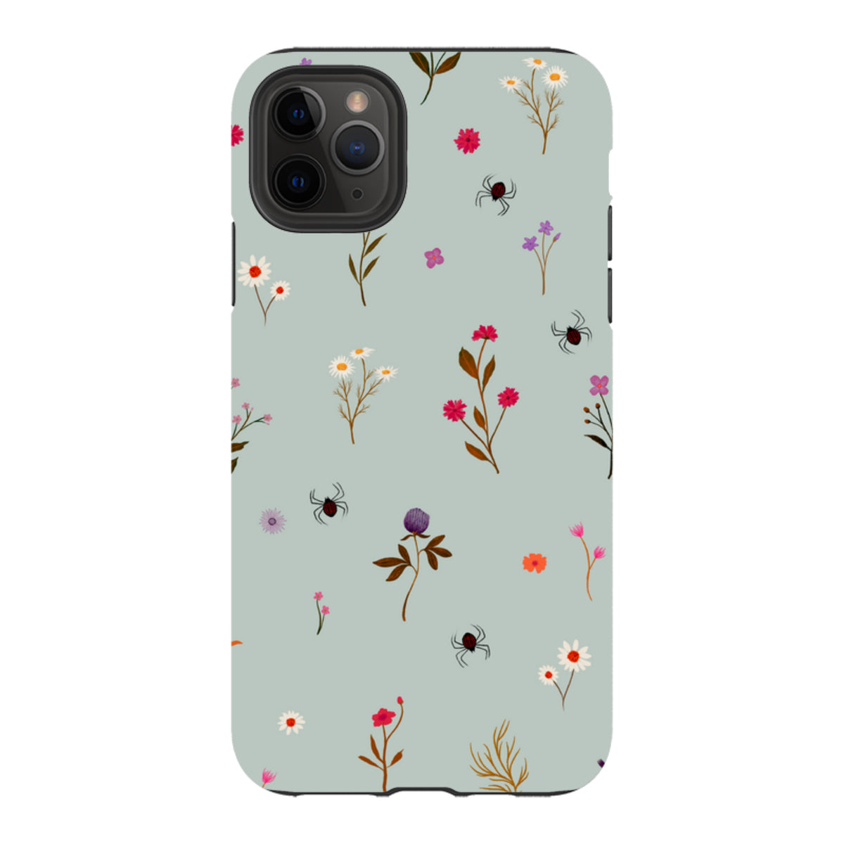 iPhone Tough Case - Florals and Spiders - Dusty Gourd By Katherine Quinn