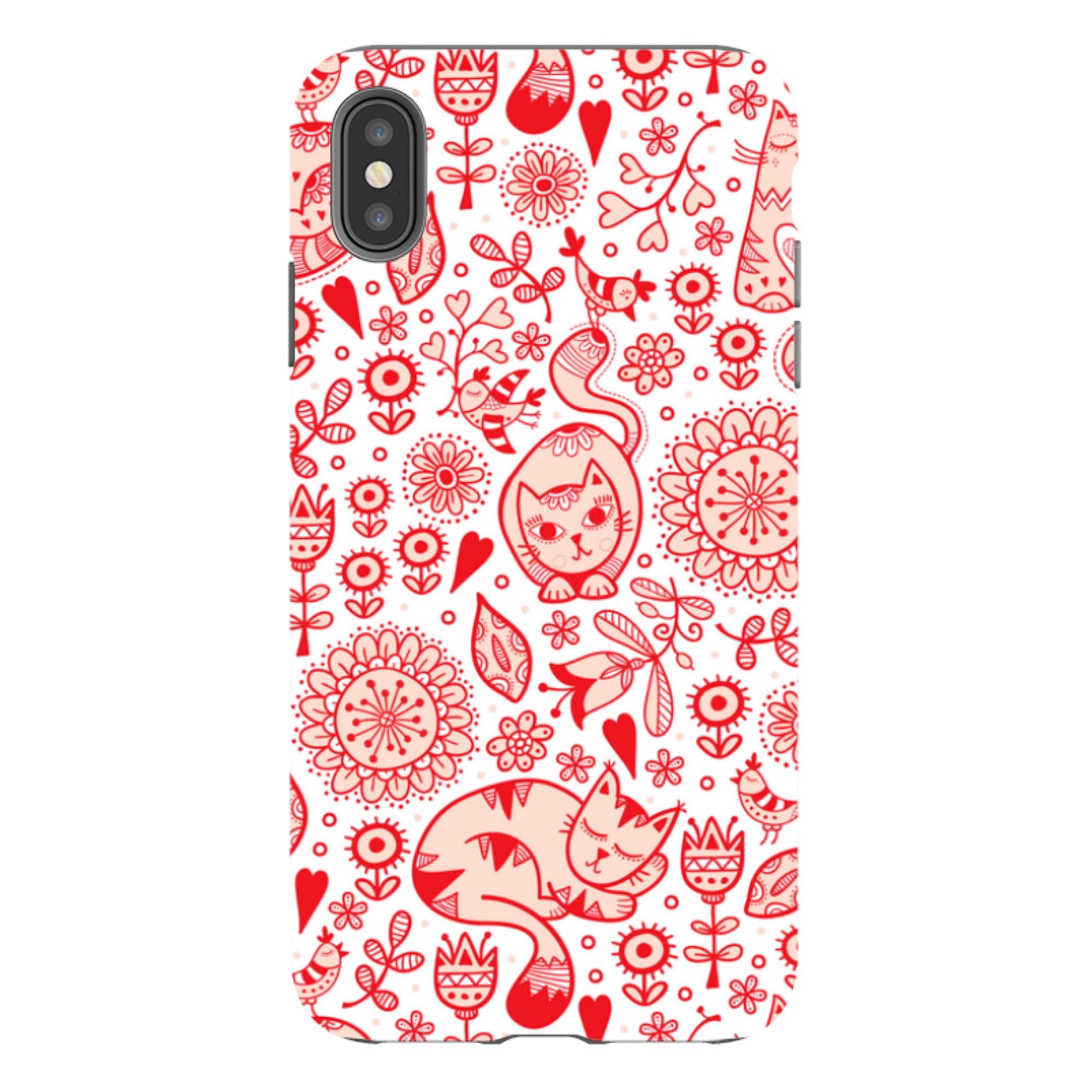 iPhone Tough Case - Red Cats By Suzy Taylor