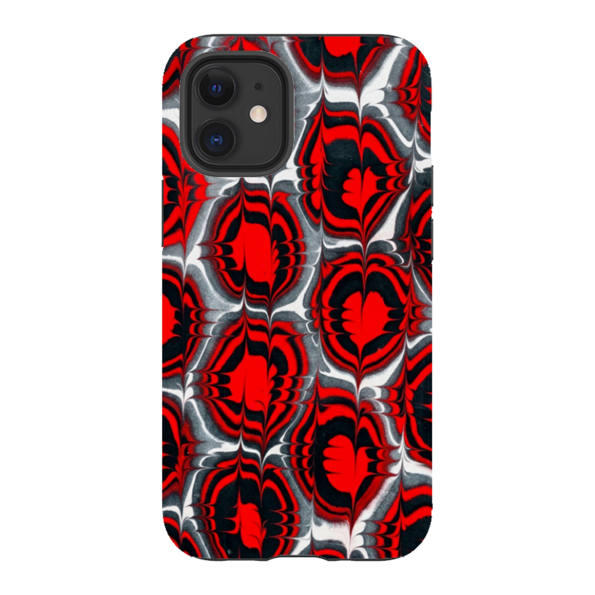 iPhone Tough Case - Red & Black Marble