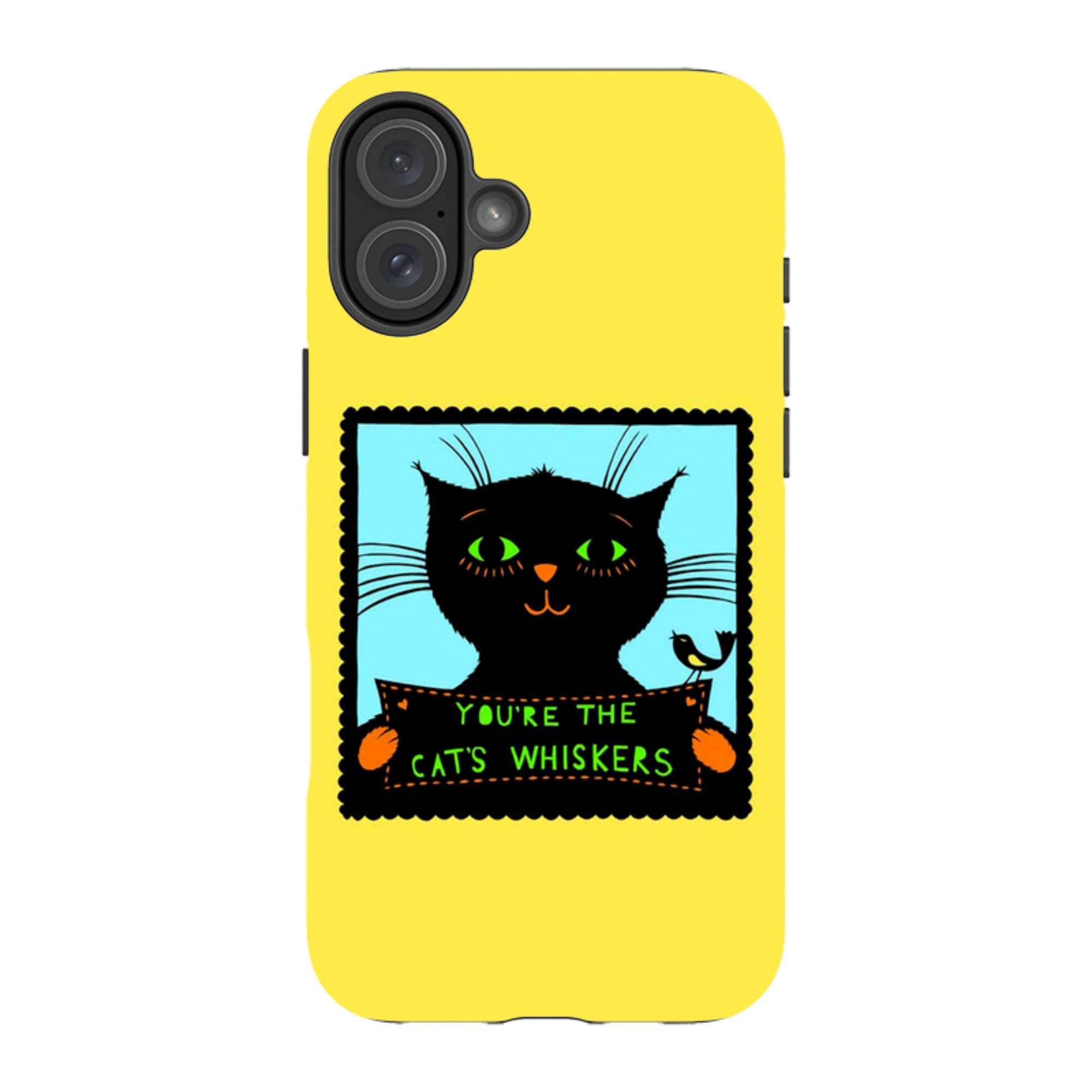 iPhone Tough Case - Cats Whiskers Yellow By Suzy Taylor
