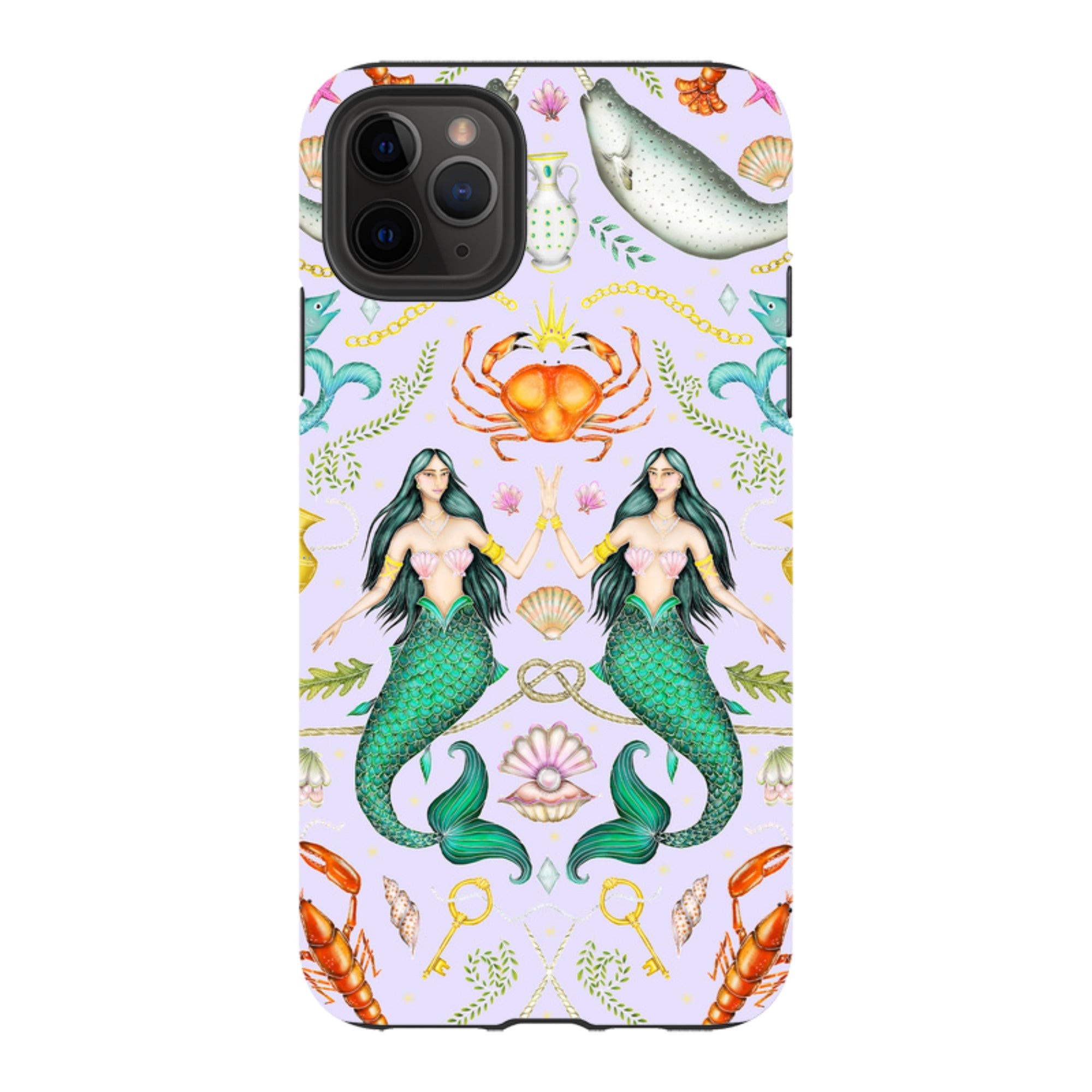 iPhone Tough Case - Tritons Treasure Lilac By Catherine Rowe