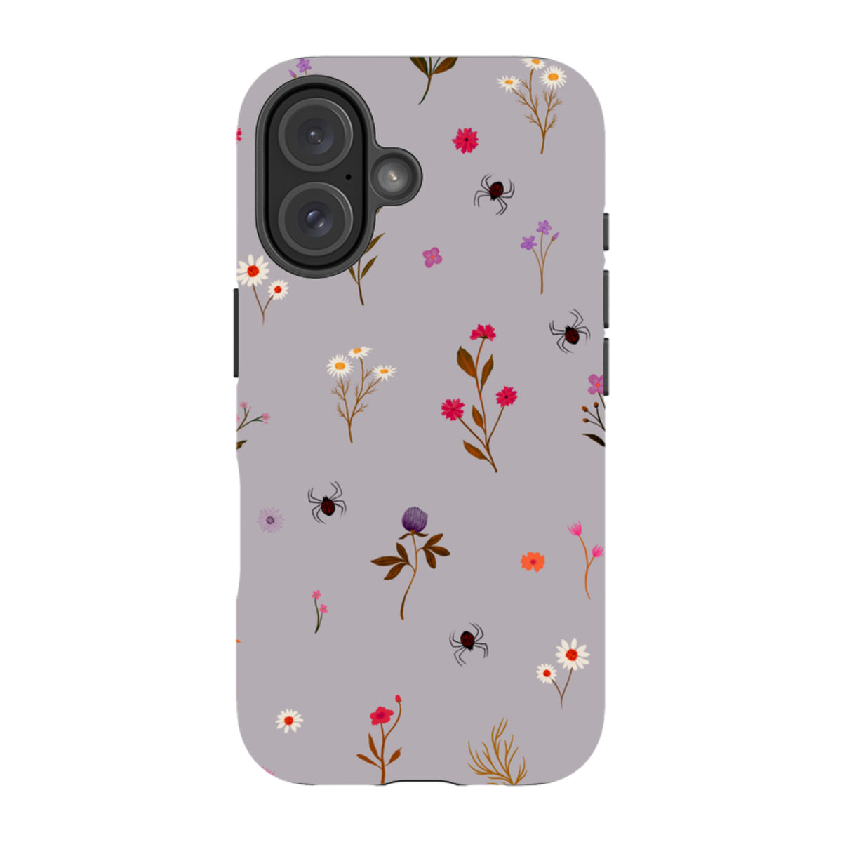 iPhone Tough Case - Florals and Spiders - Mauve By Katherine Quinn