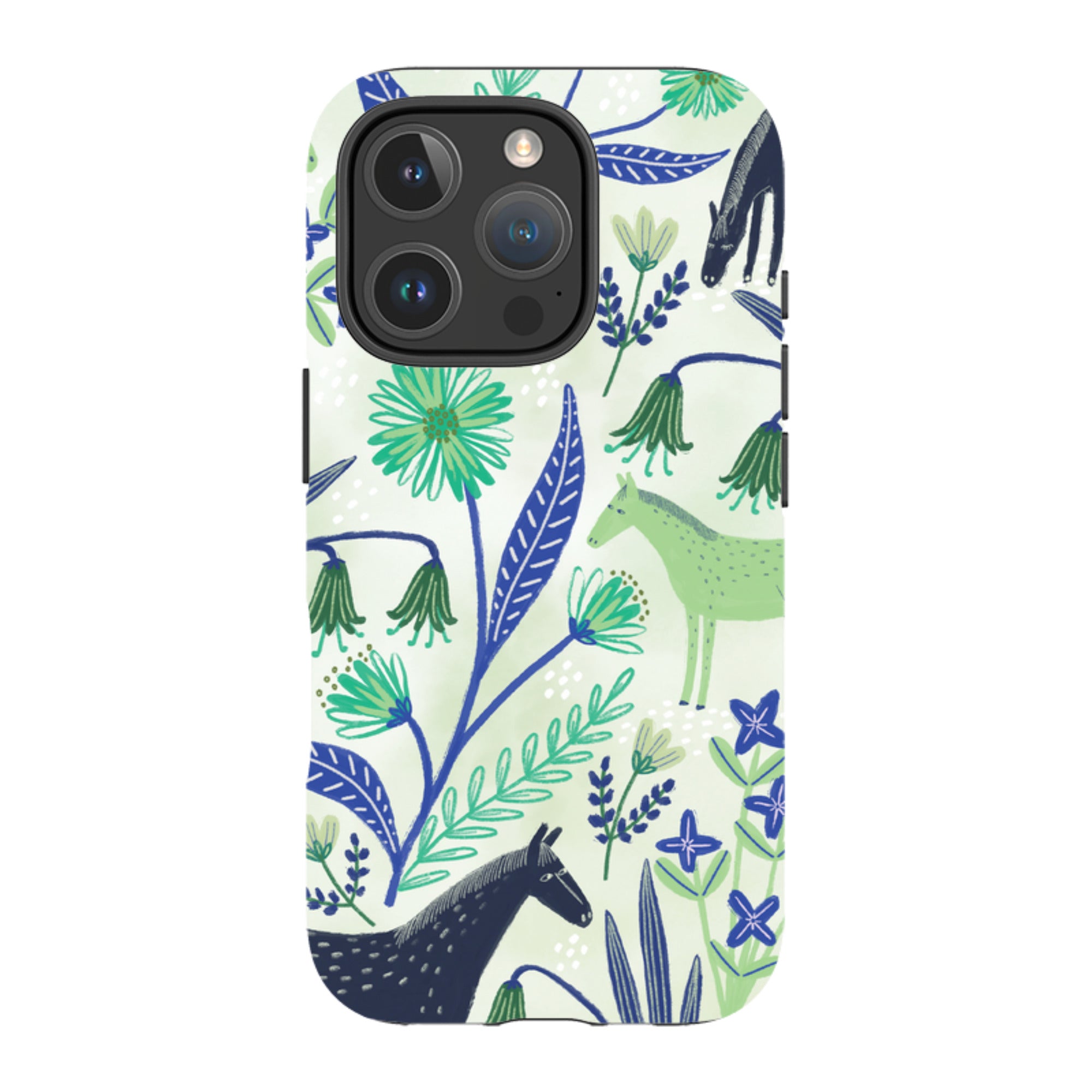 iPhone Tough Case - Wild Ponies Green By Lee Foster Wilson