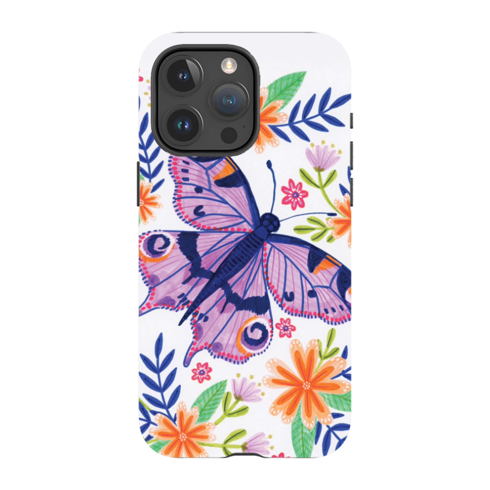 iPhone Tough Case - Floral Lilac Butterfly By Lee Foster Wilson