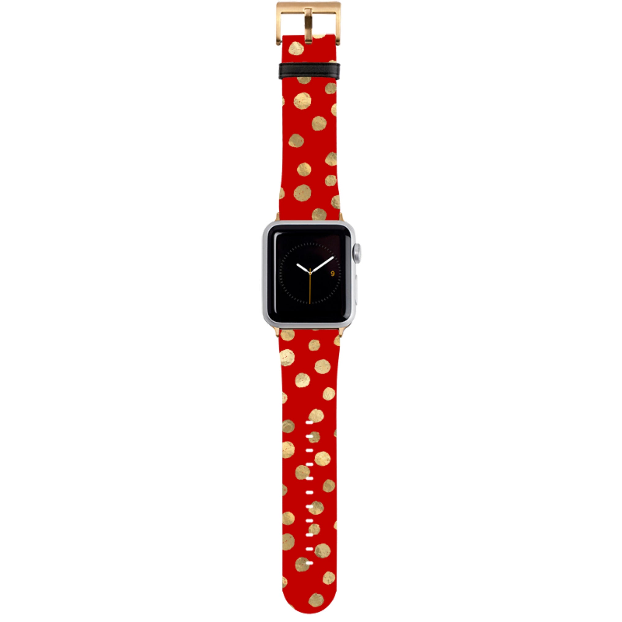 Burgundy and Gold Stars Apple Watch Strap
