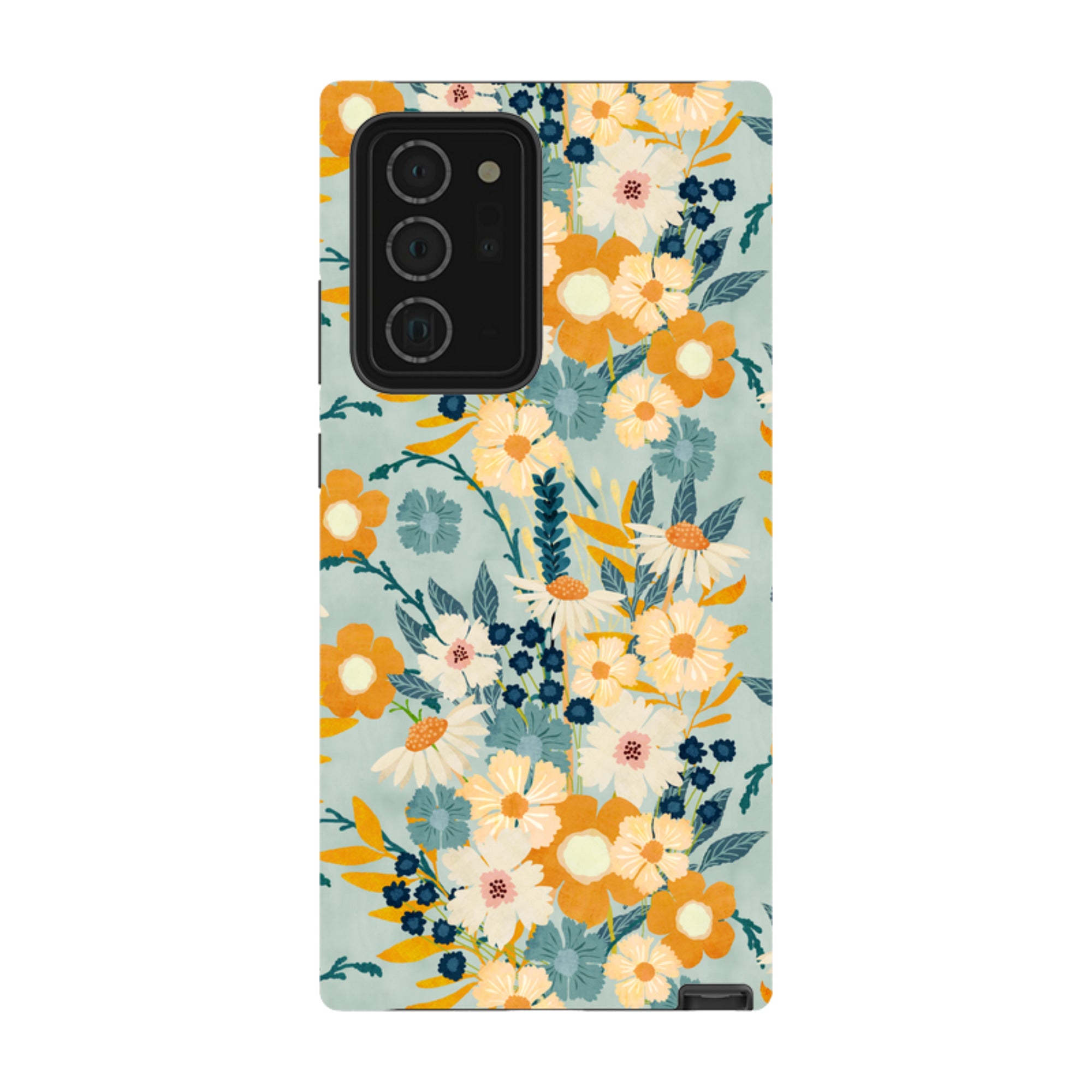 Samsung Tough Case - Yellow And Blue Floral By Katherine Quinn