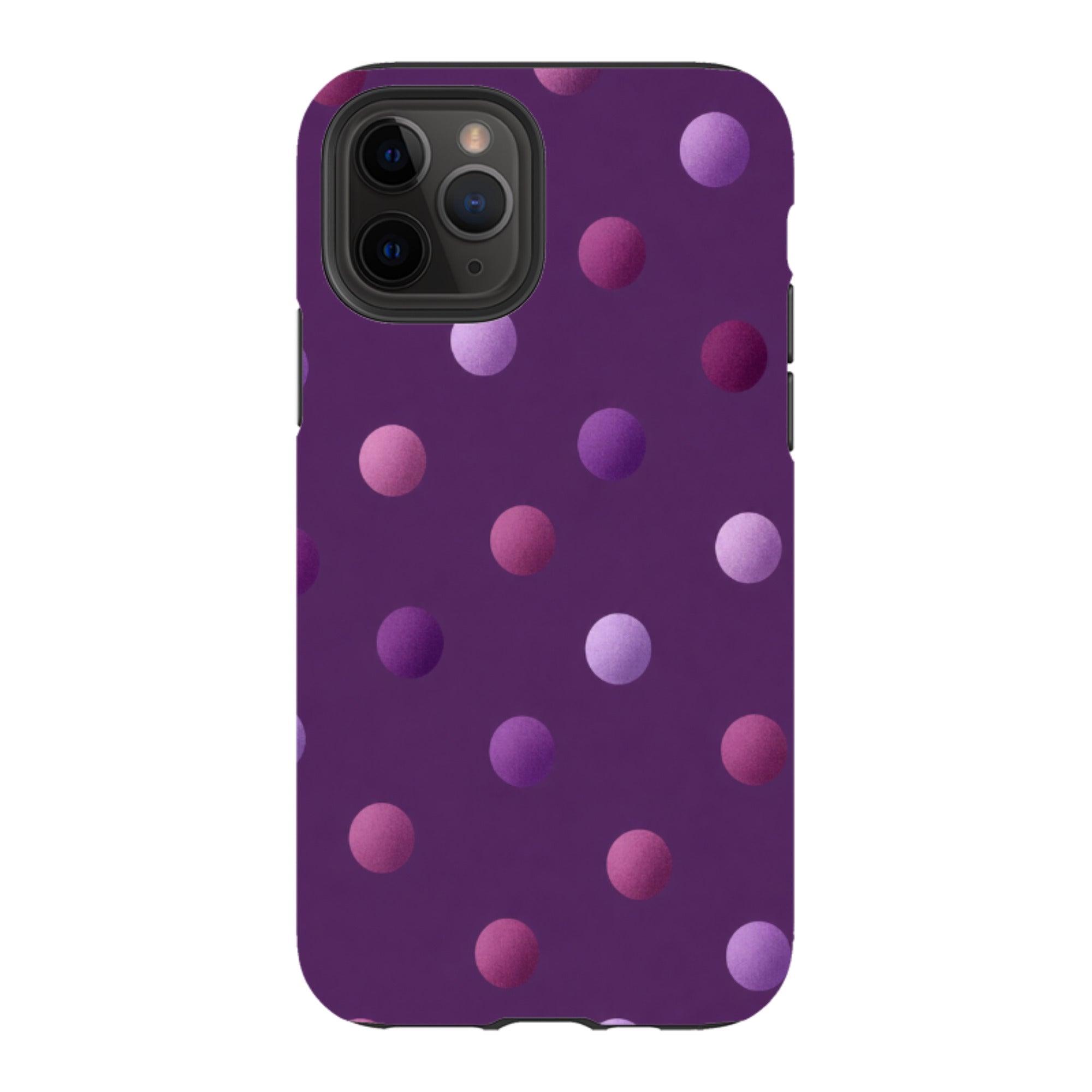 iPhone Tough Case - Purple Polka Dot