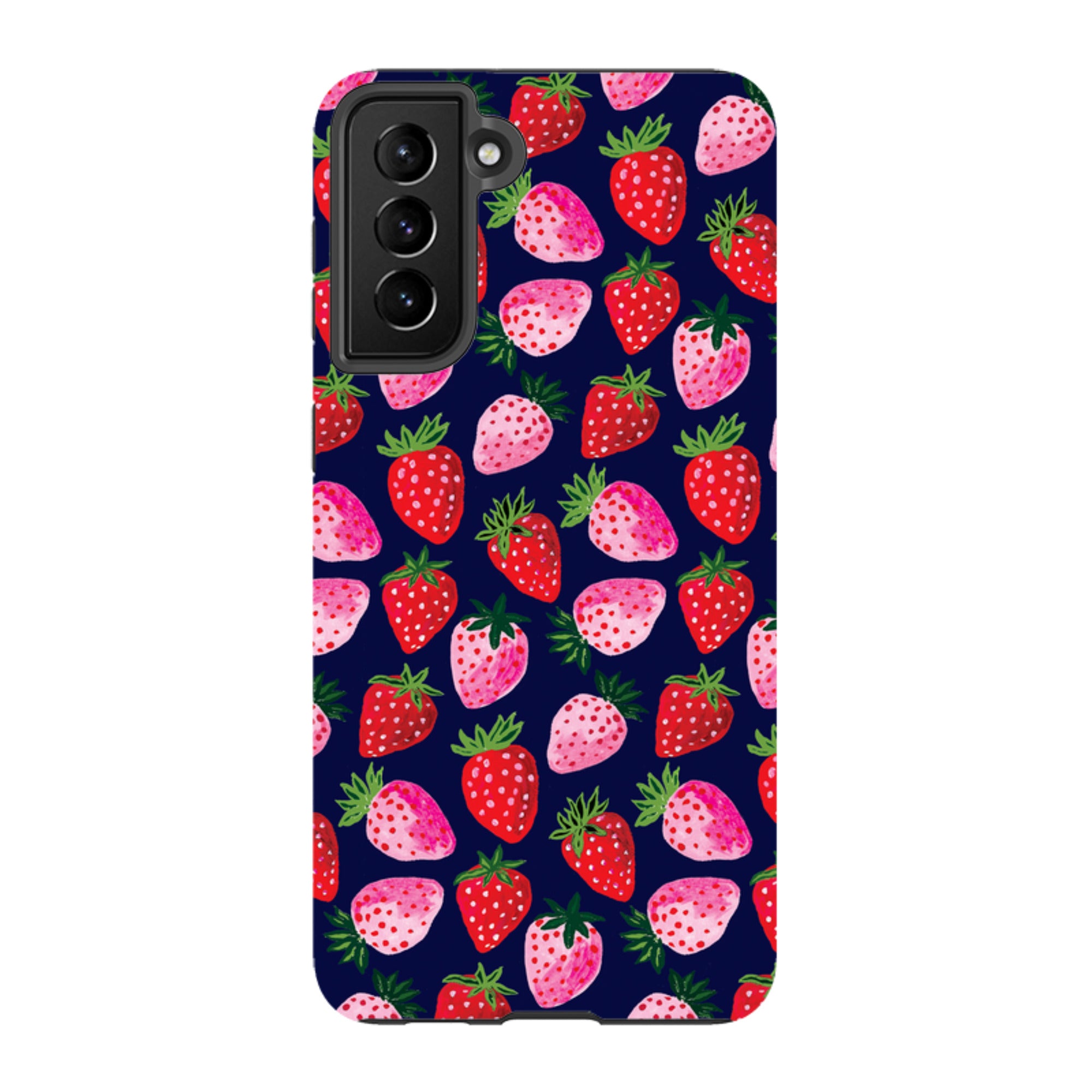 Samsung Tough  Case - Strawberry Scatter Navy By Emma Frances Grant