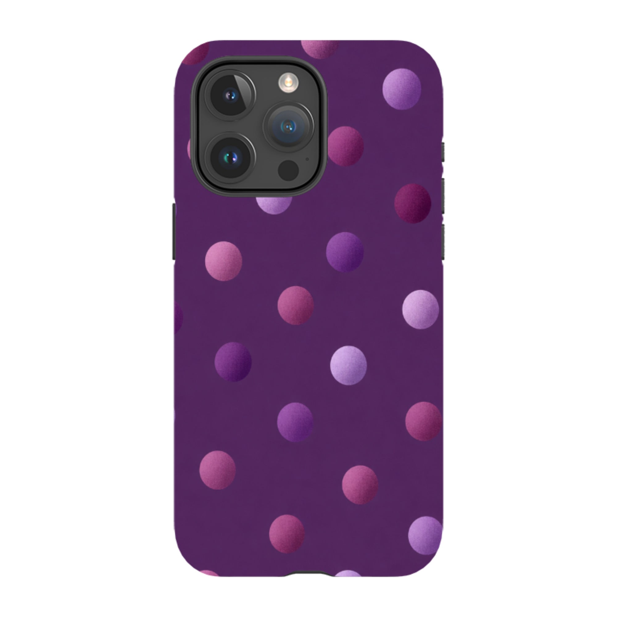 iPhone Tough Case - Purple Polka Dot