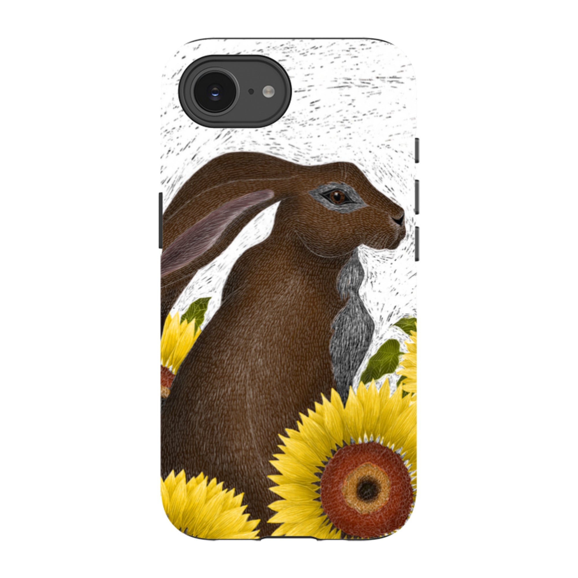 iPhone Tough Case - Hare With Sunflowers By Catherine Rowe