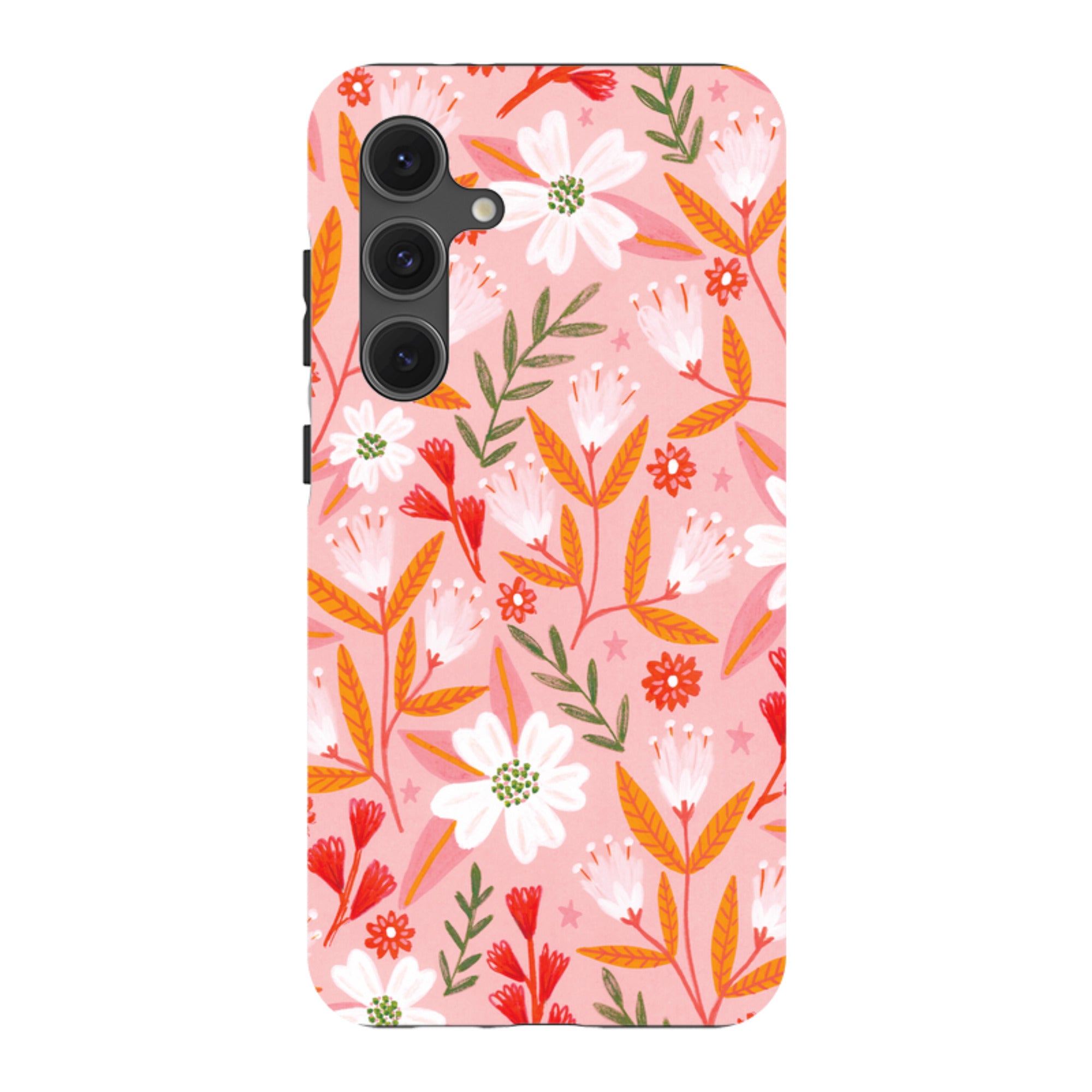 Samsung Tough Case - Pink And Orange Florals By Lee Foster Wilson