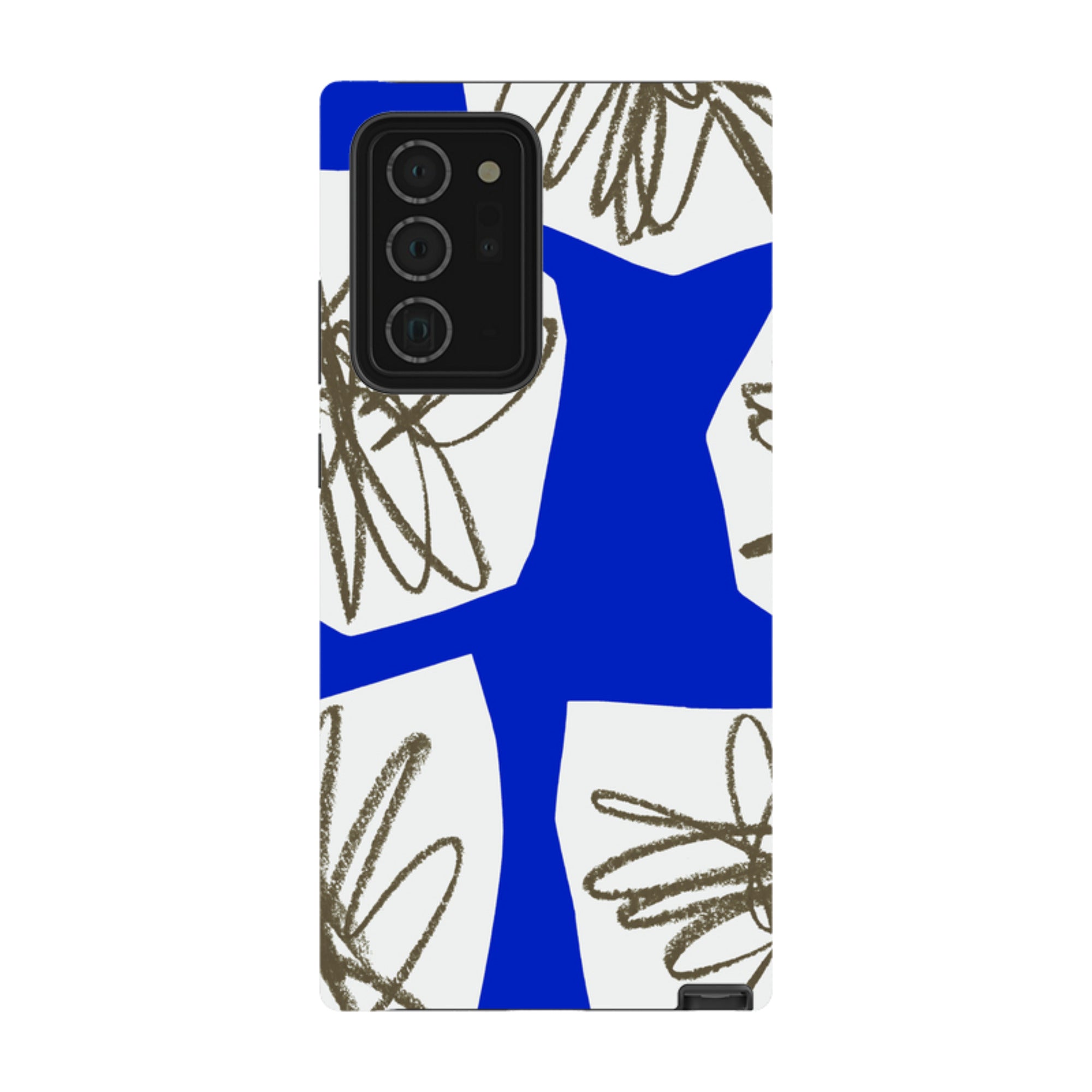 Samsung Tough Case - Blue Collage Flower By Kitty Joseph