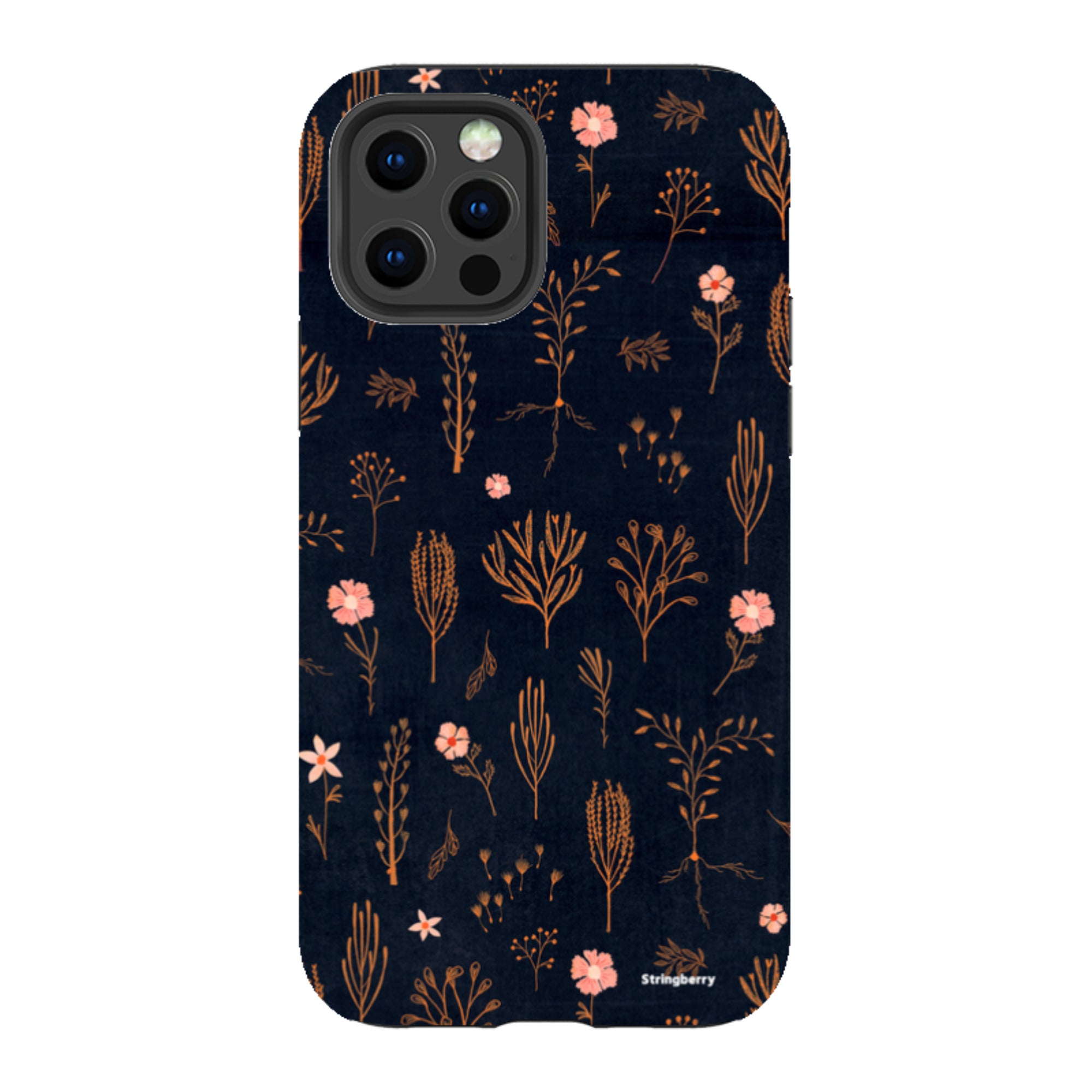 iPhone Tough Case - Floral Light Orange And Pink By Katherine Quinn