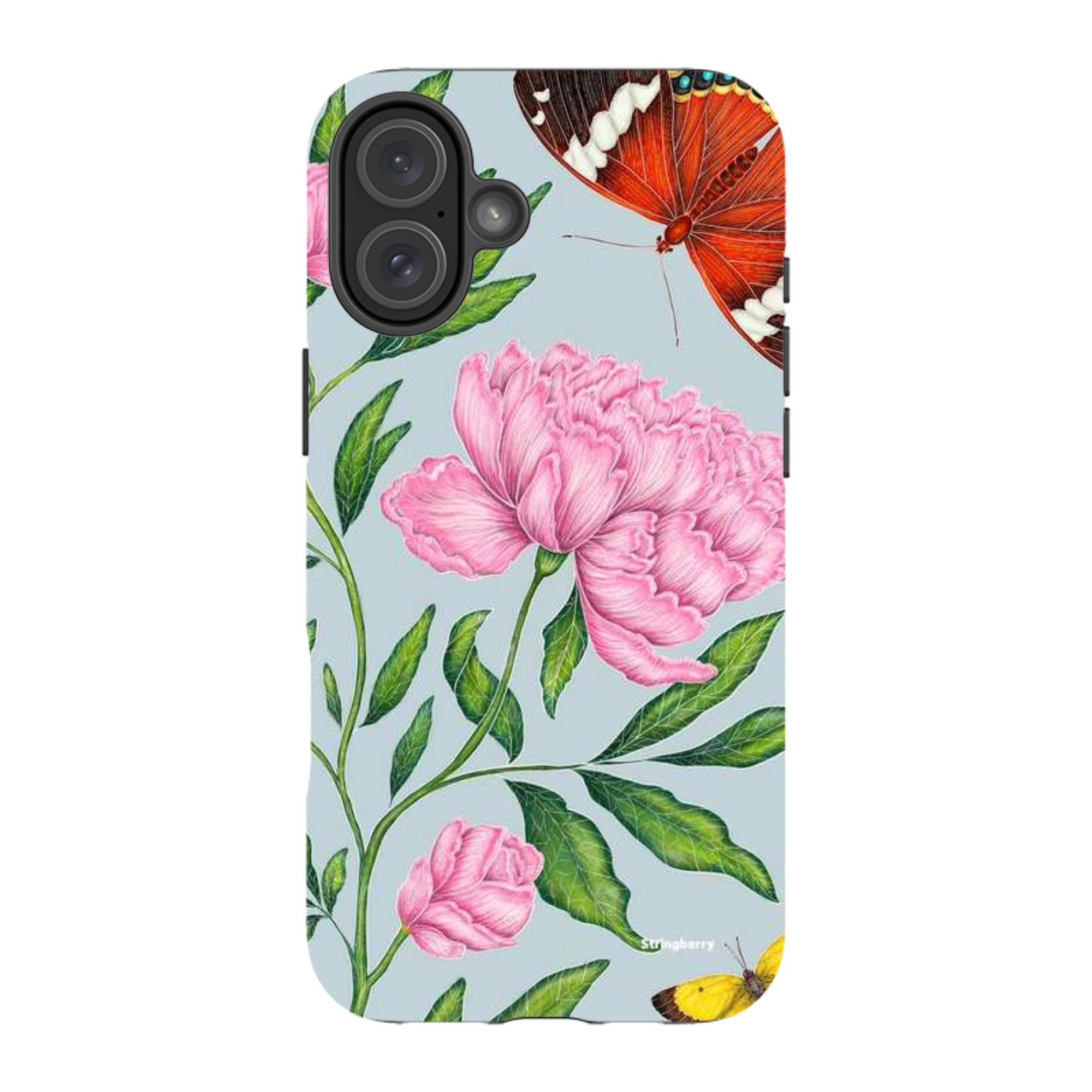 iPhone Tough Case - Butterflies And Peonies By Catherine Rowe