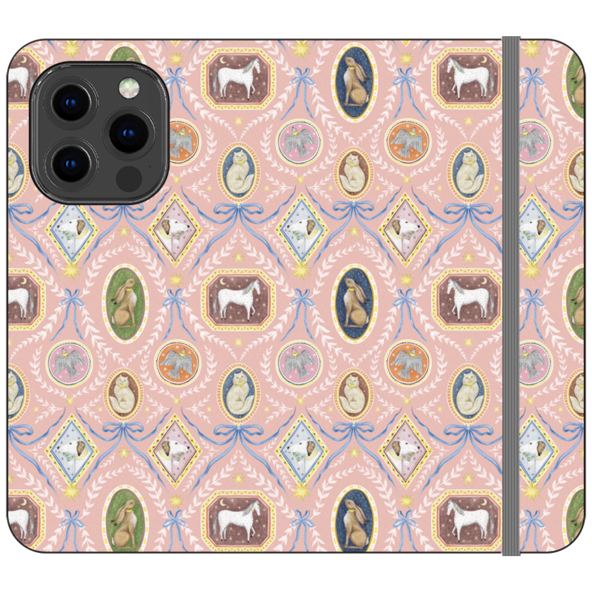 Charleston Peach Pink Wallet Case By Catherine Rowe